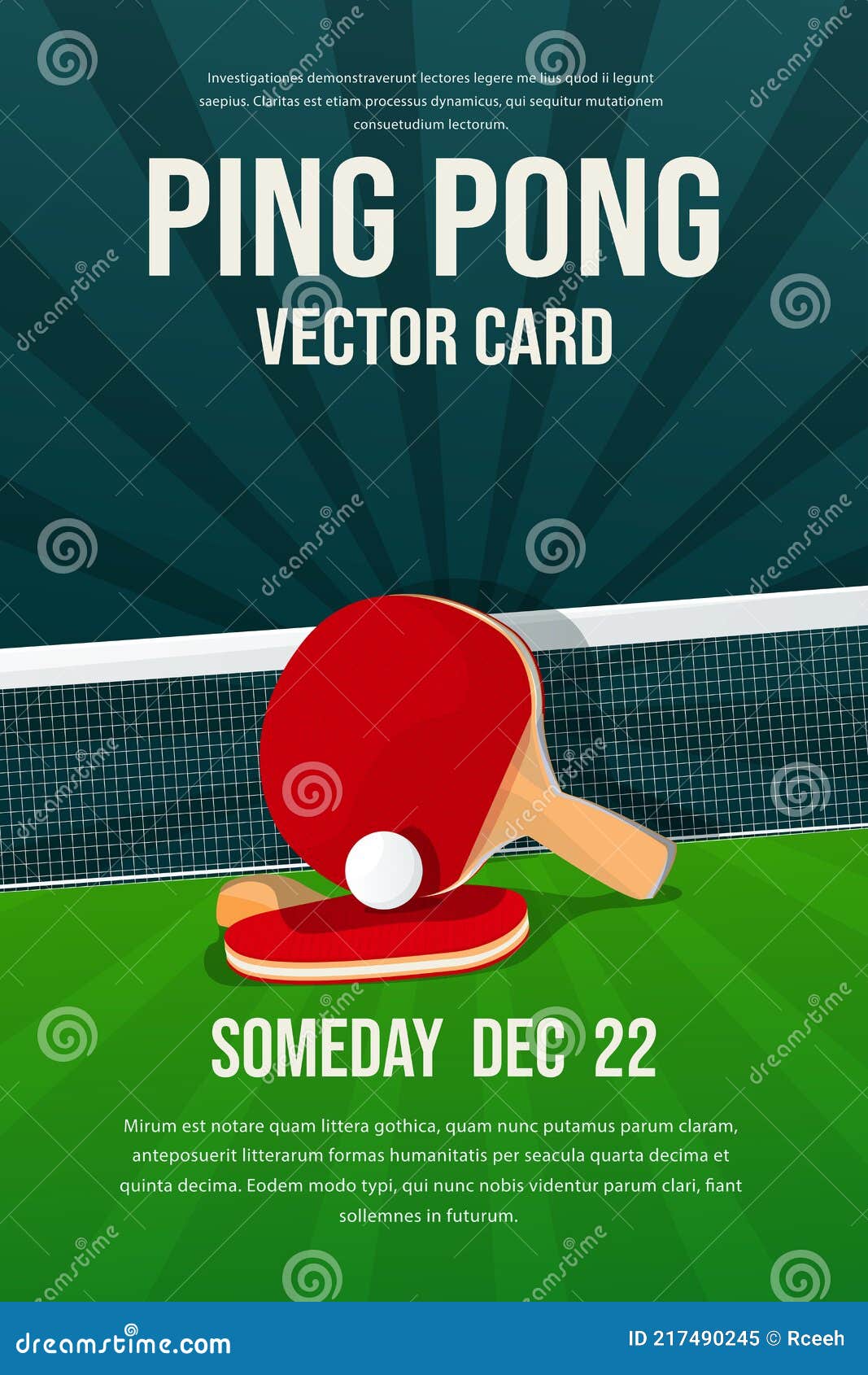 Acrobatiek Correctie academisch Pingpongtafel Tennis Flyer Poster Design Vector Illustratie - Illustration  of hobby, racket: 217490245