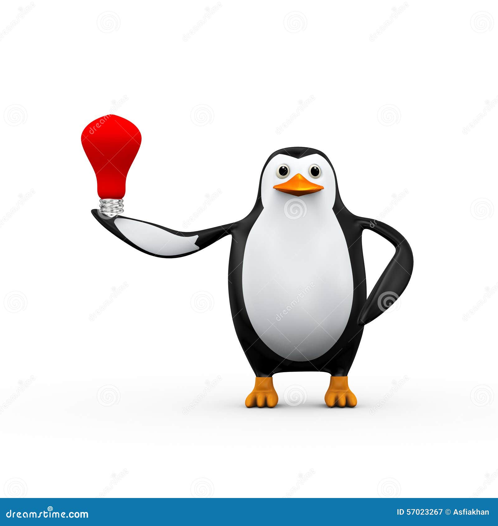 Pinguin 3d Der Rotes Lamm Halt Stock Abbildung Illustration Von Elektrizitat Nett 57023267
