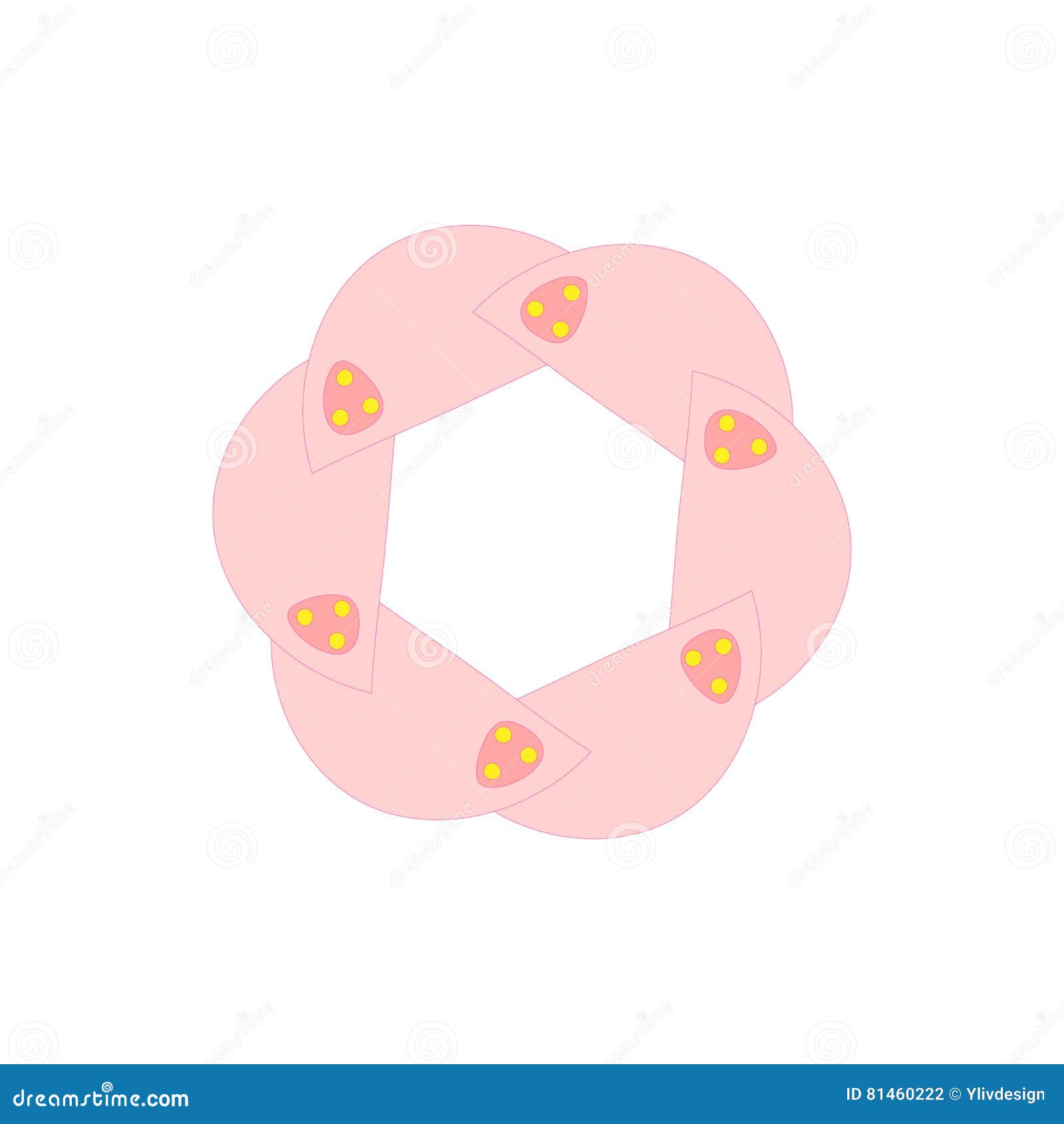 Pink Abstract Circle Icon in Cartoon Style Stock Vector Illustration