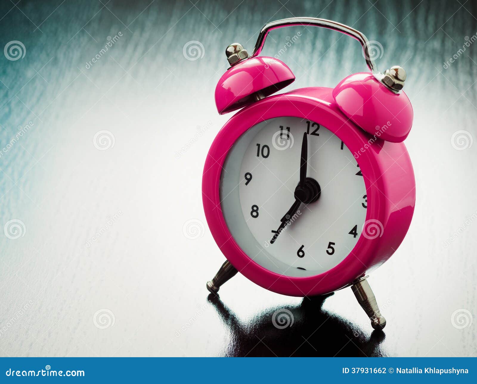 Pink Alarm clock stock photo. Image of time, retro, awakening 37931662