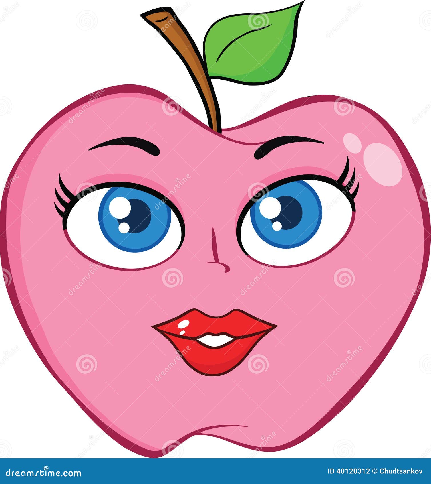 Pink Apple Vector Transparent Background. Floral Royalty-Free Stock