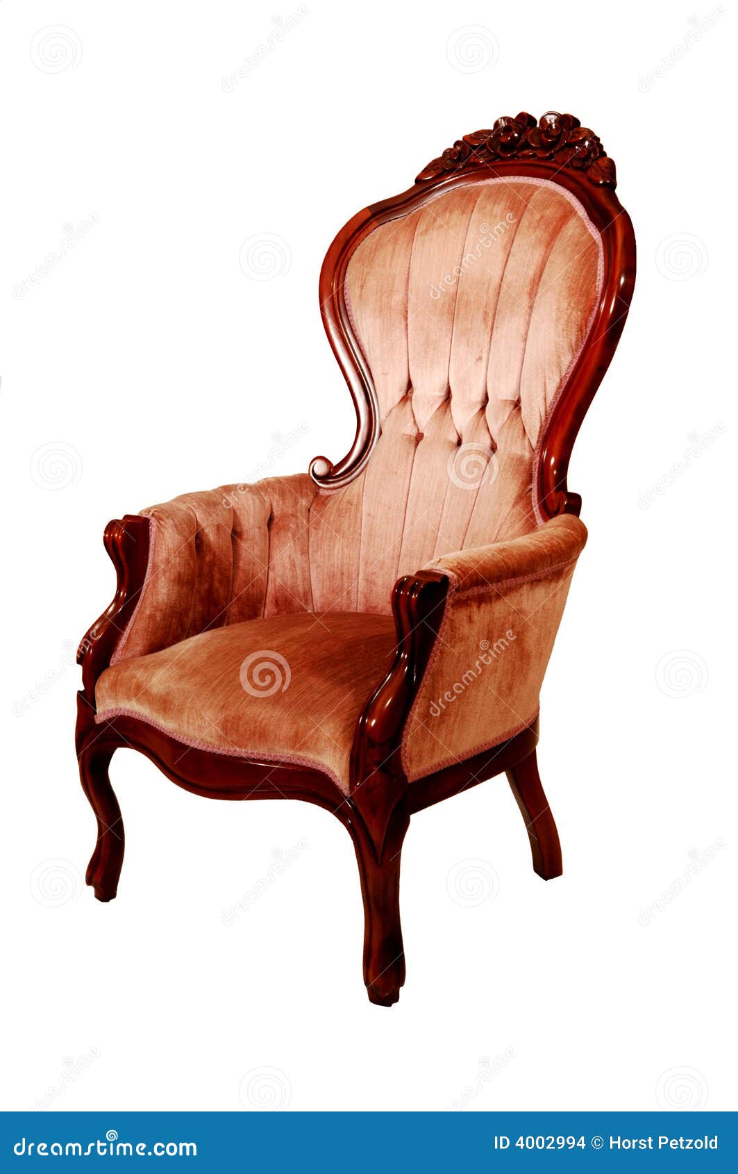 Pink armchair. stock photo. Image of wood, pink, indoors 4002994