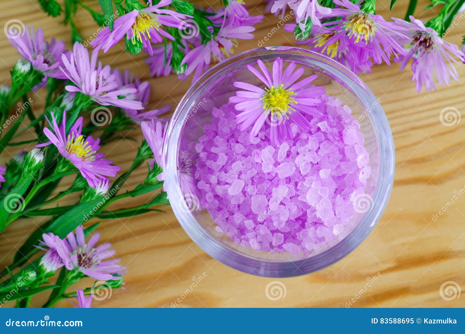 Pink Aroma Bath Salt with Flowers Extract Stock Image Image of nature