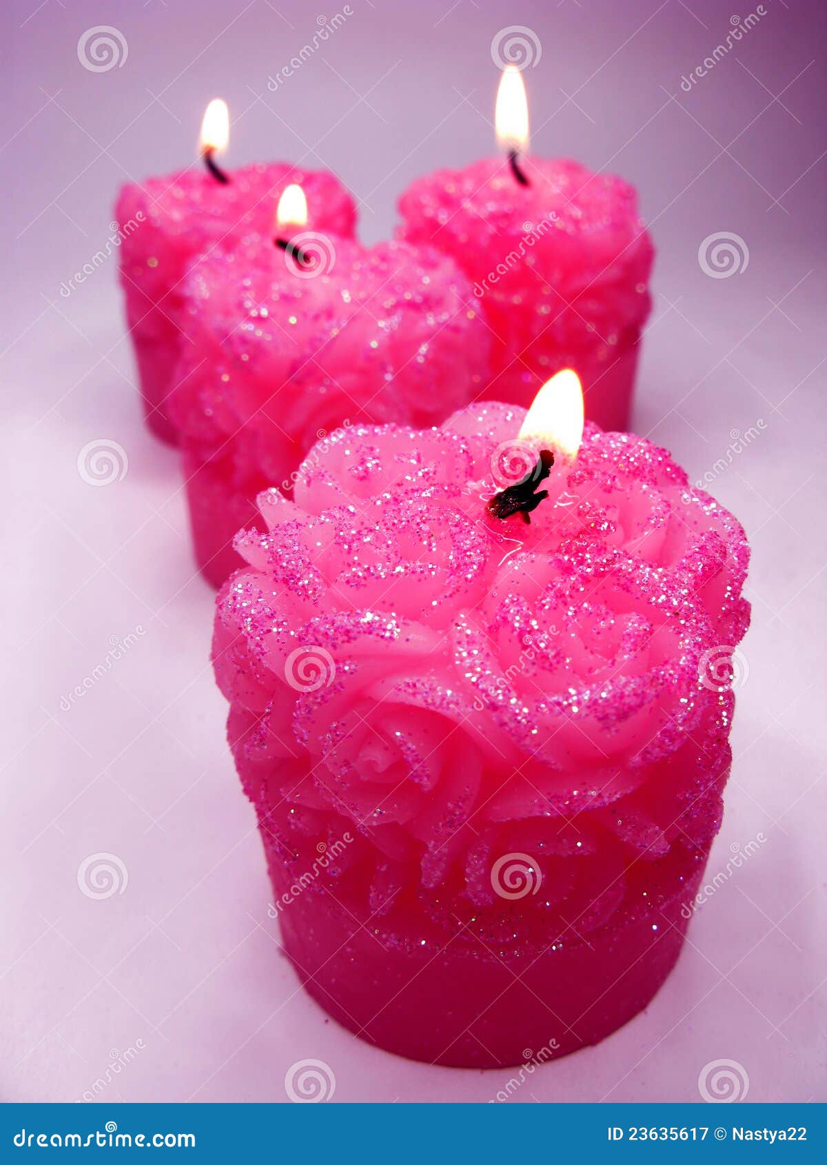 Pink Aroma Spa Scented Candles Set Stock Image Image of love, sensual 23635617