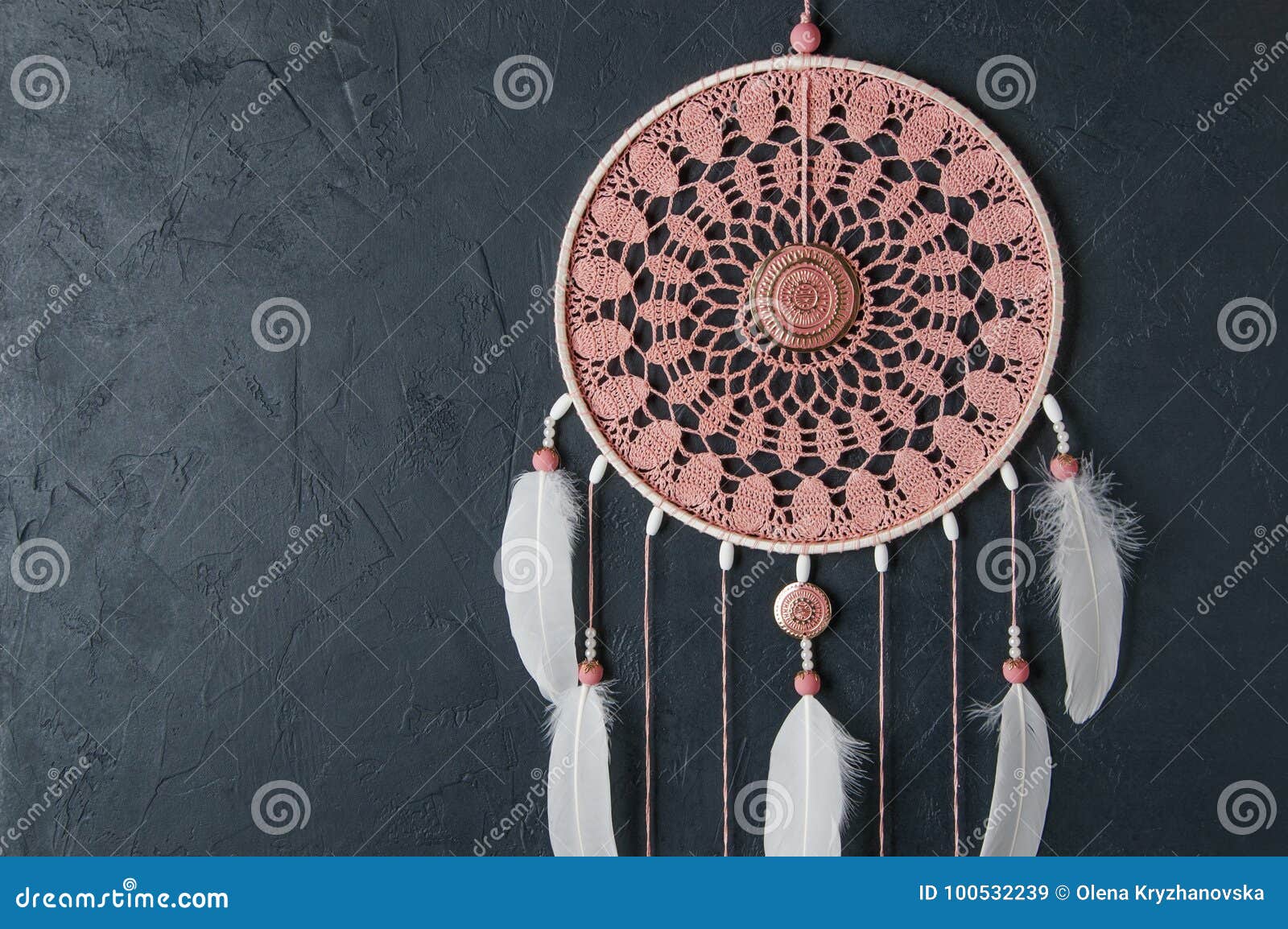 Pink ash dream catcher stock image. Image of hanging 100532239