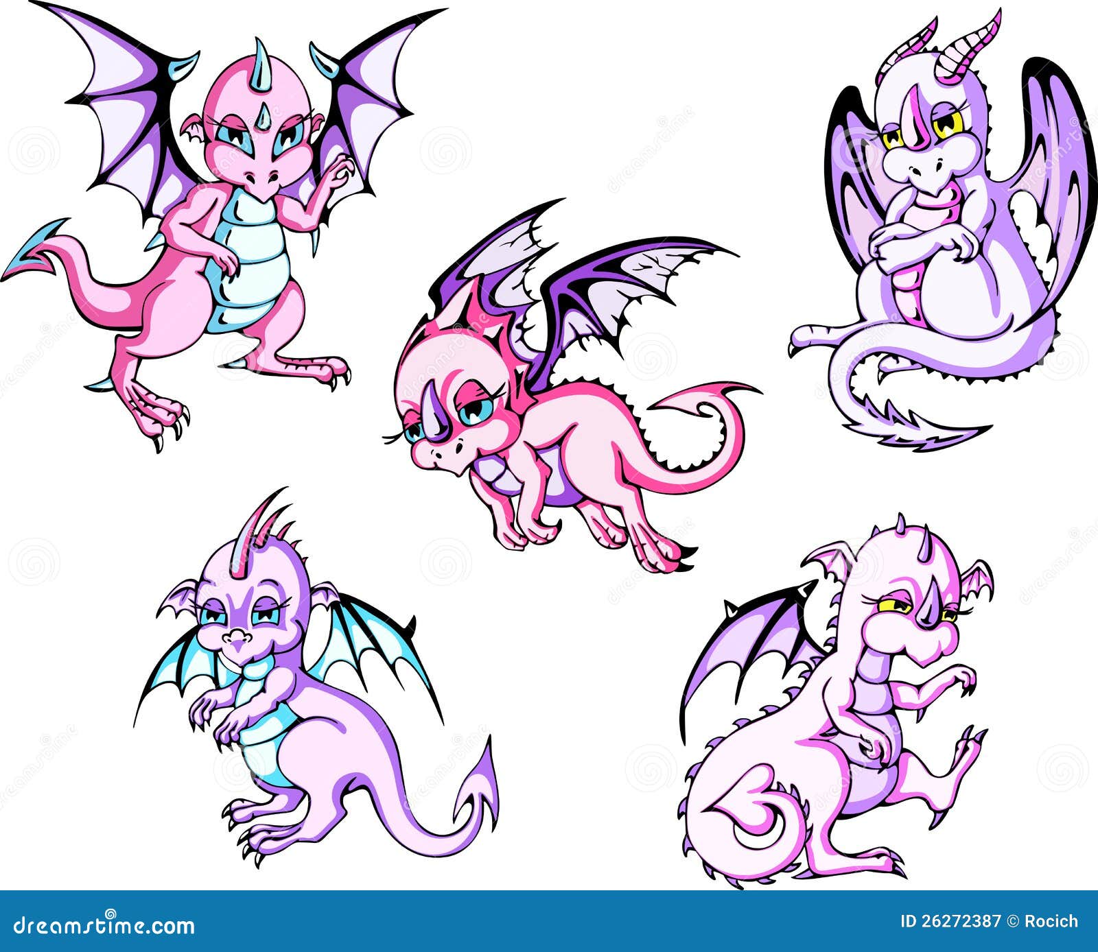 Download Pink baby dragons stock vector. Illustration of dragon ...