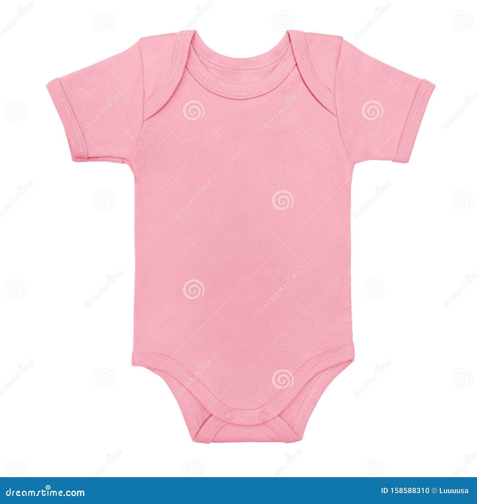 Pink Baby Girl Shirt Bodysuit With Short Sleeve Isolated On A White ...