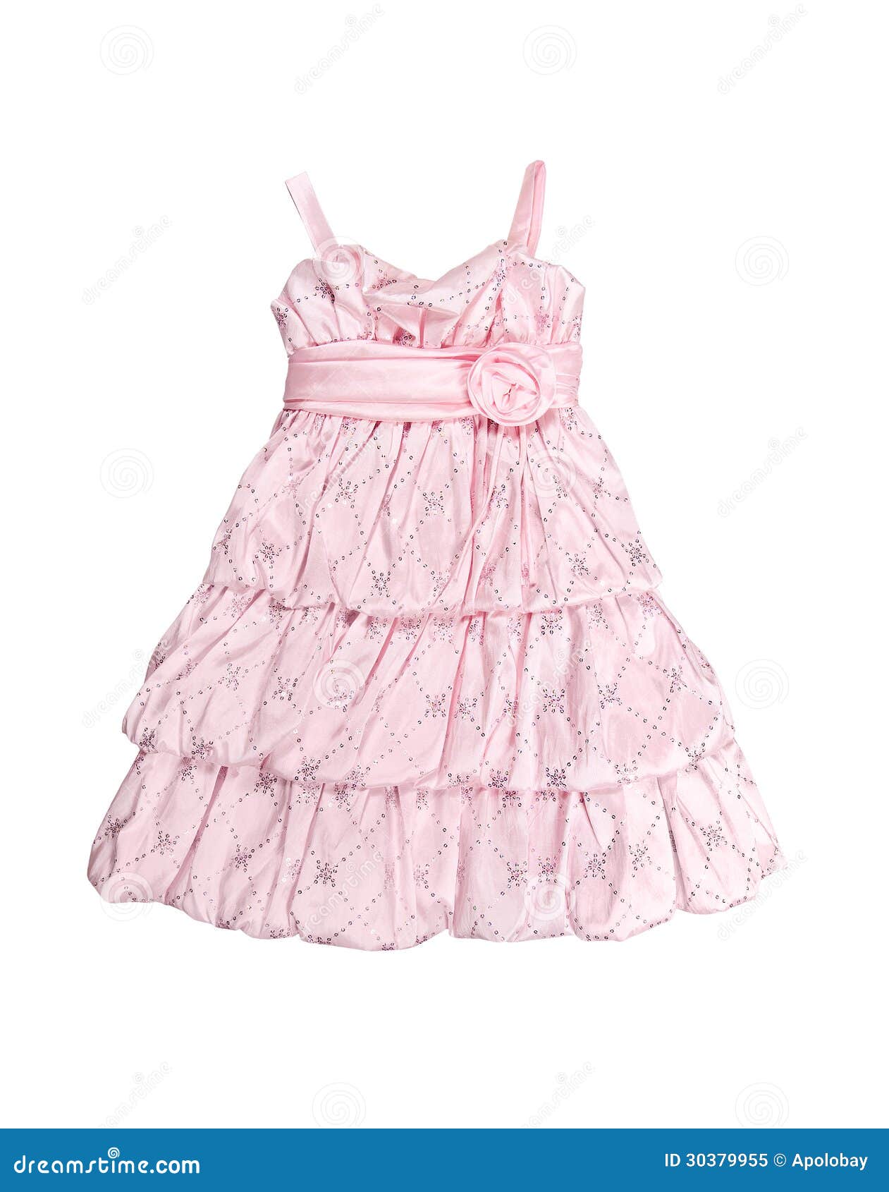 Pink Baby Holiday Dress Isolated on White Background Stock Image ...