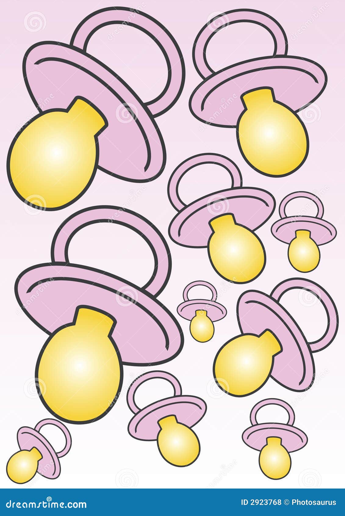 Pink baby soothers stock vector. Illustration of colour 2923768
