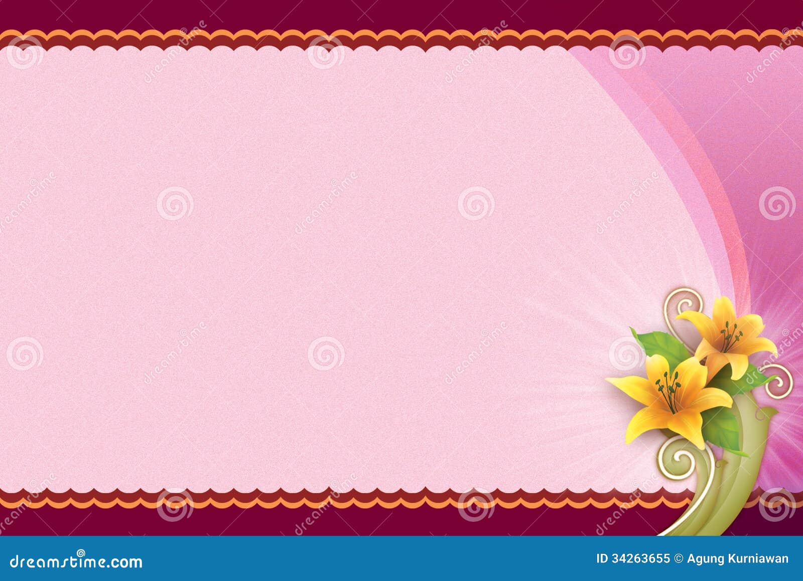 Pink Background with Flower for Blank Card Stock Illustration -  Illustration of holiday, abstract: 34263655