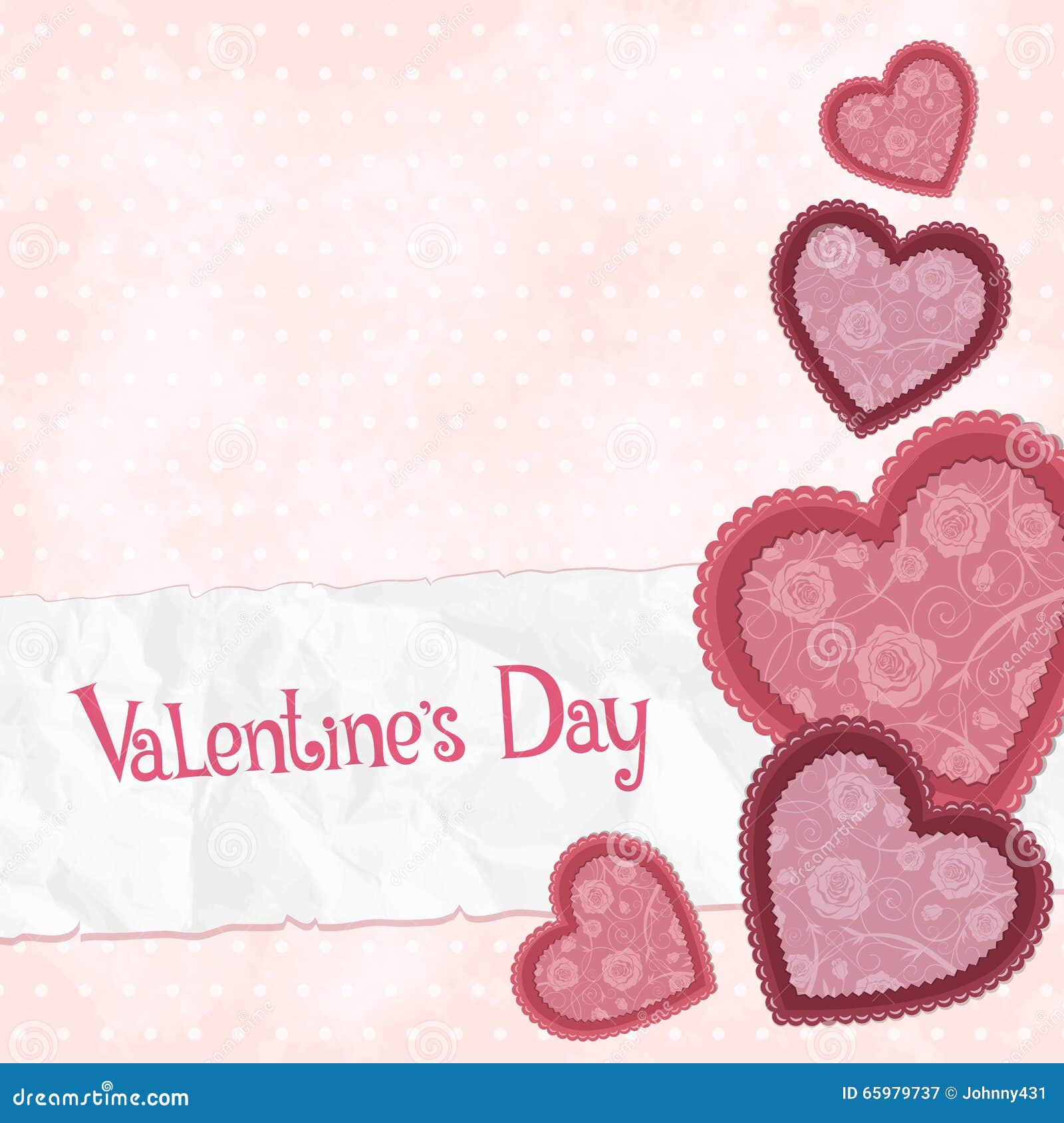 Pink Background with Hearts Stock Vector Illustration of vintage