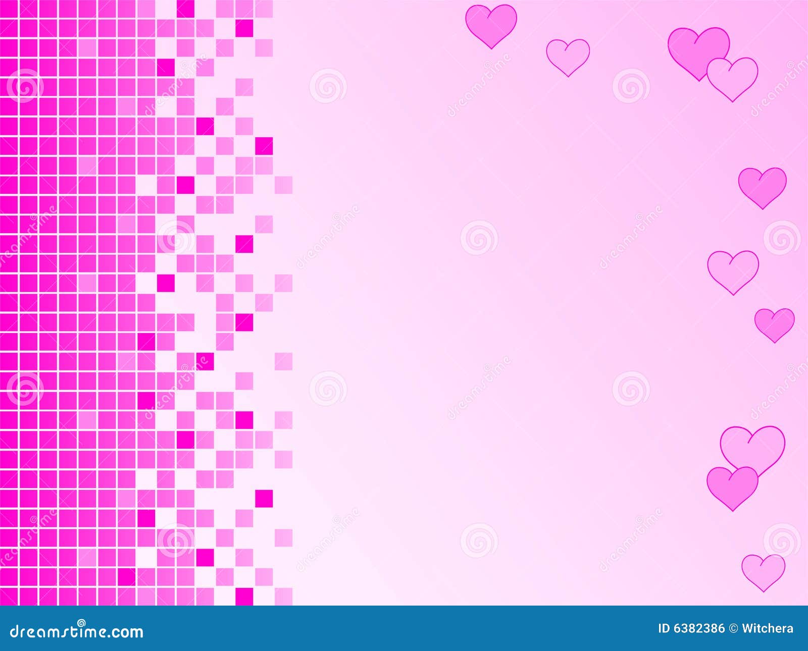 Pink Background With Pixels And Hearts Royalty Free Stock Image - Image