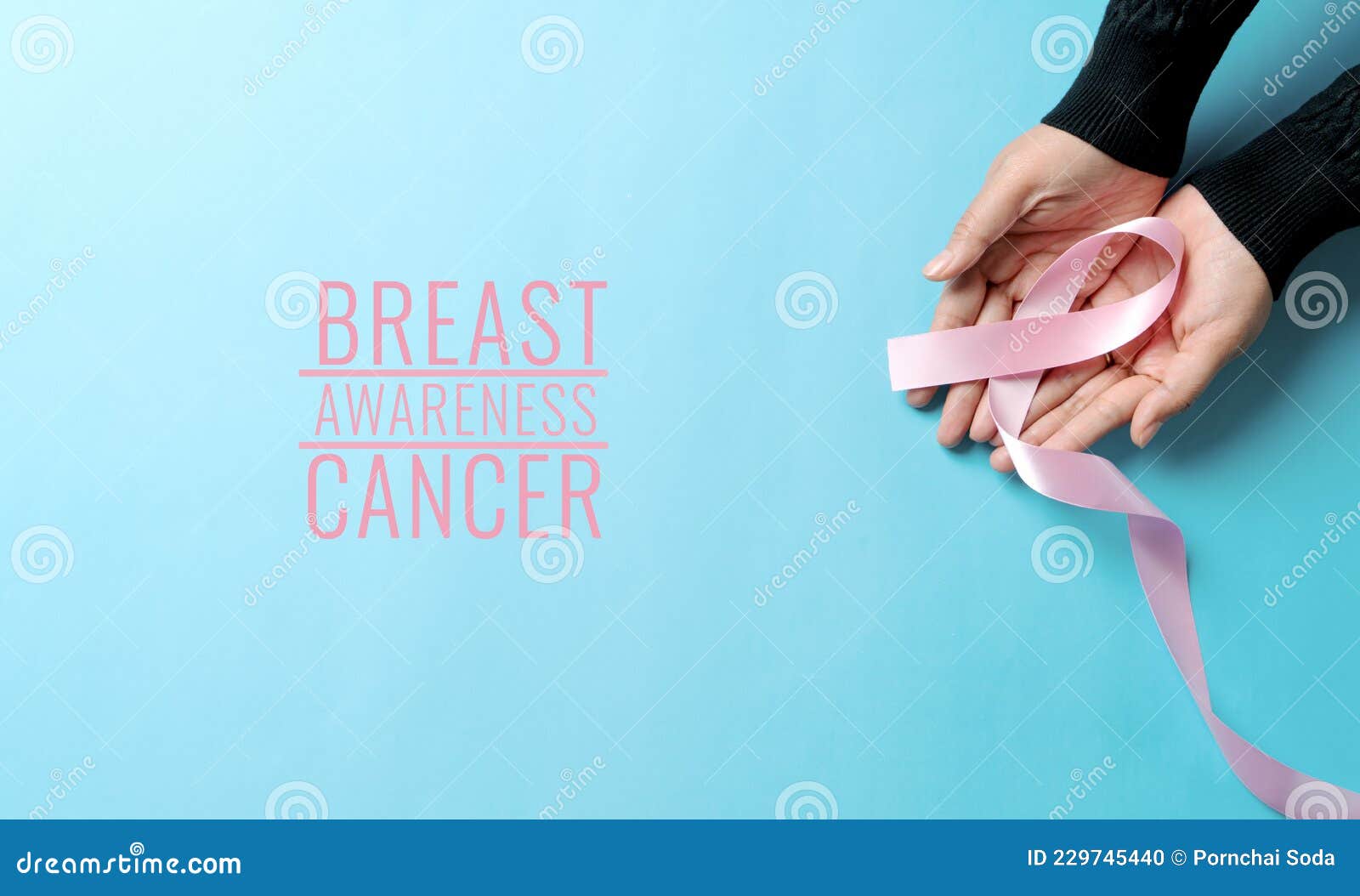 Pink Badge Ribbon On Woman Hand To Support Breast Cancer Cause Breast Cancer Awareness Concept 