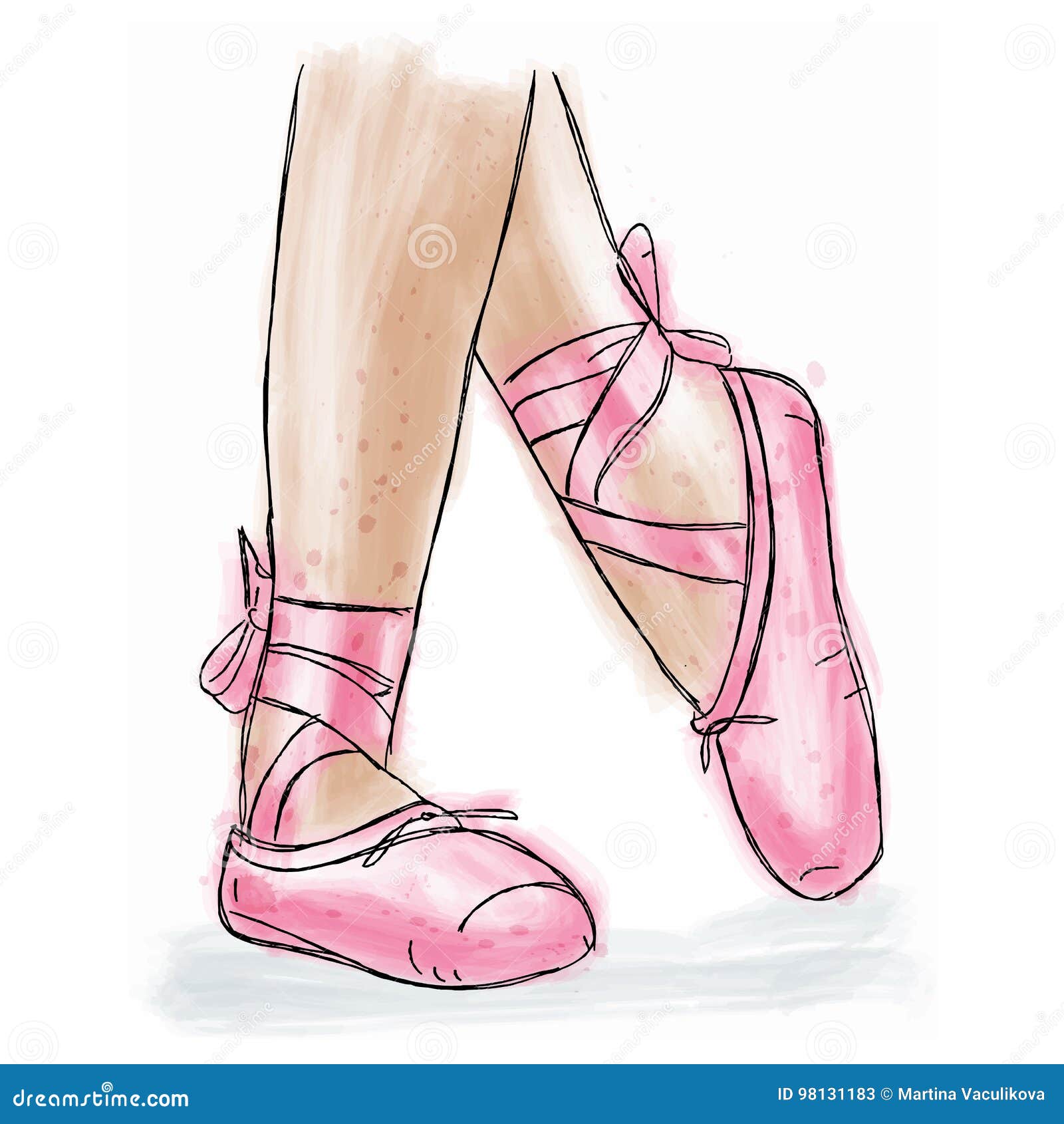 pink ballerina shoes. ballet pointe shoes with ribbon.