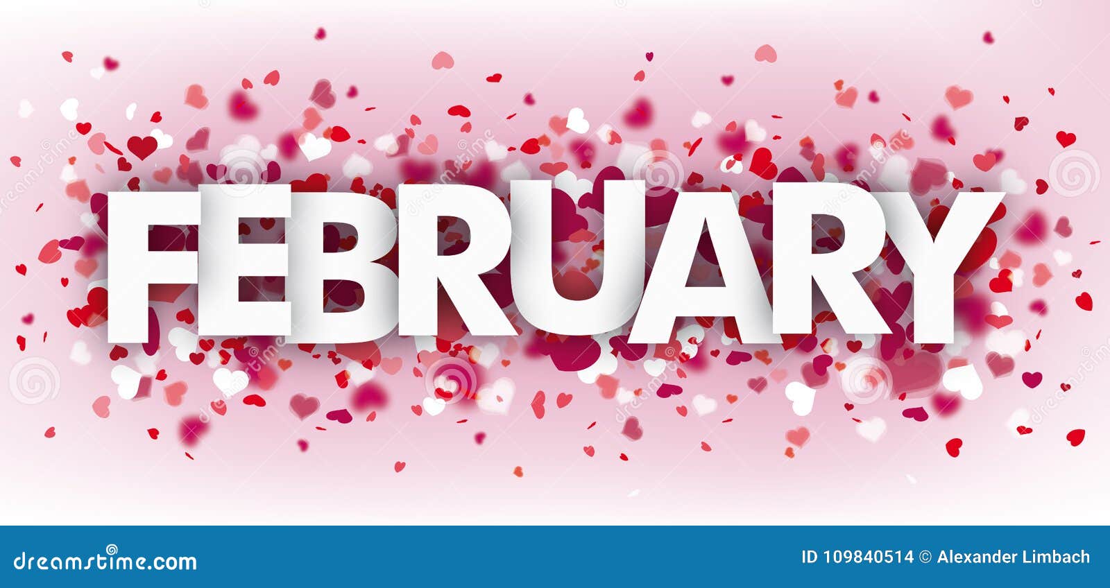 hearts pink header february