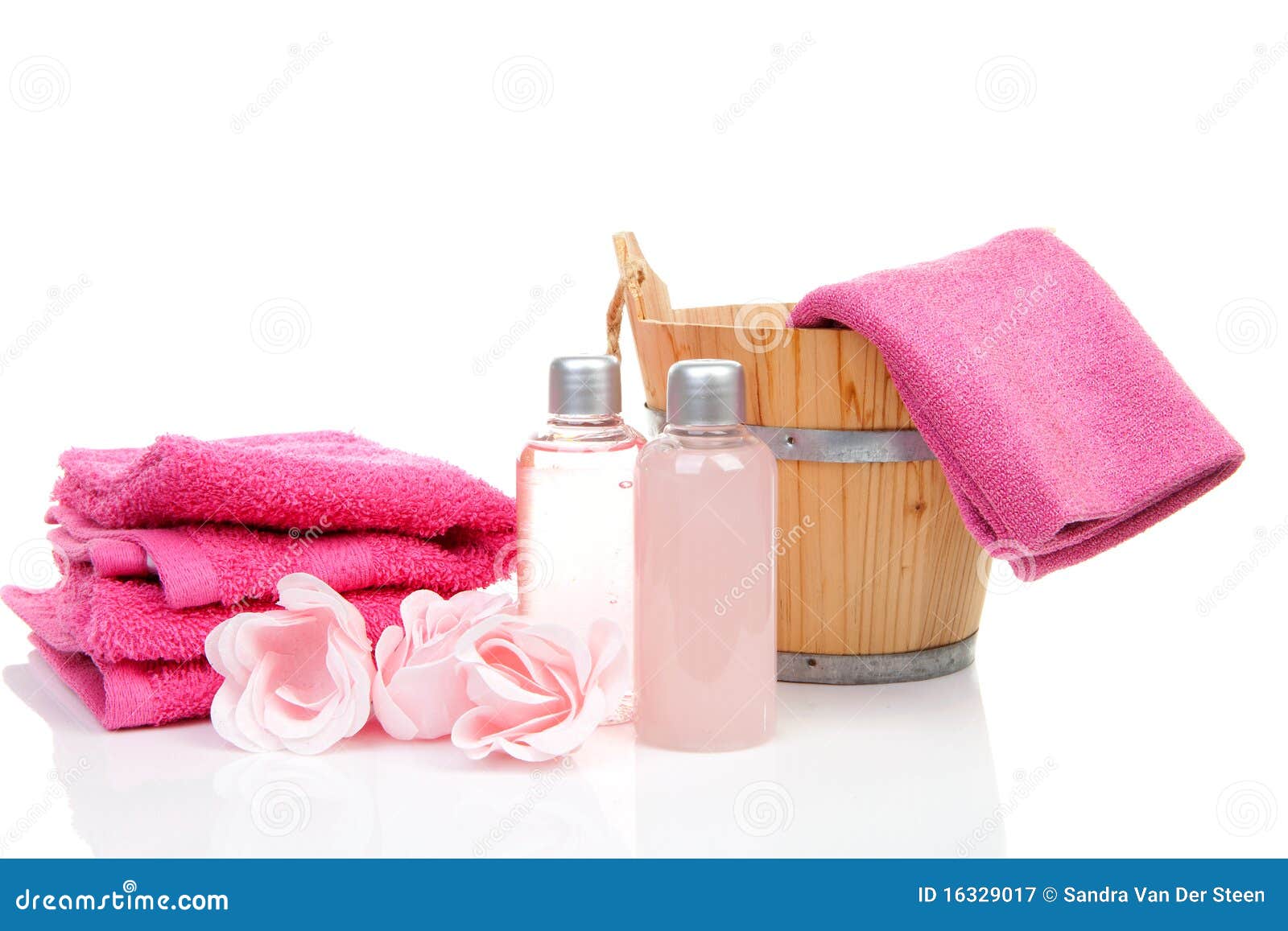 pink bath accessory for sauna or spa