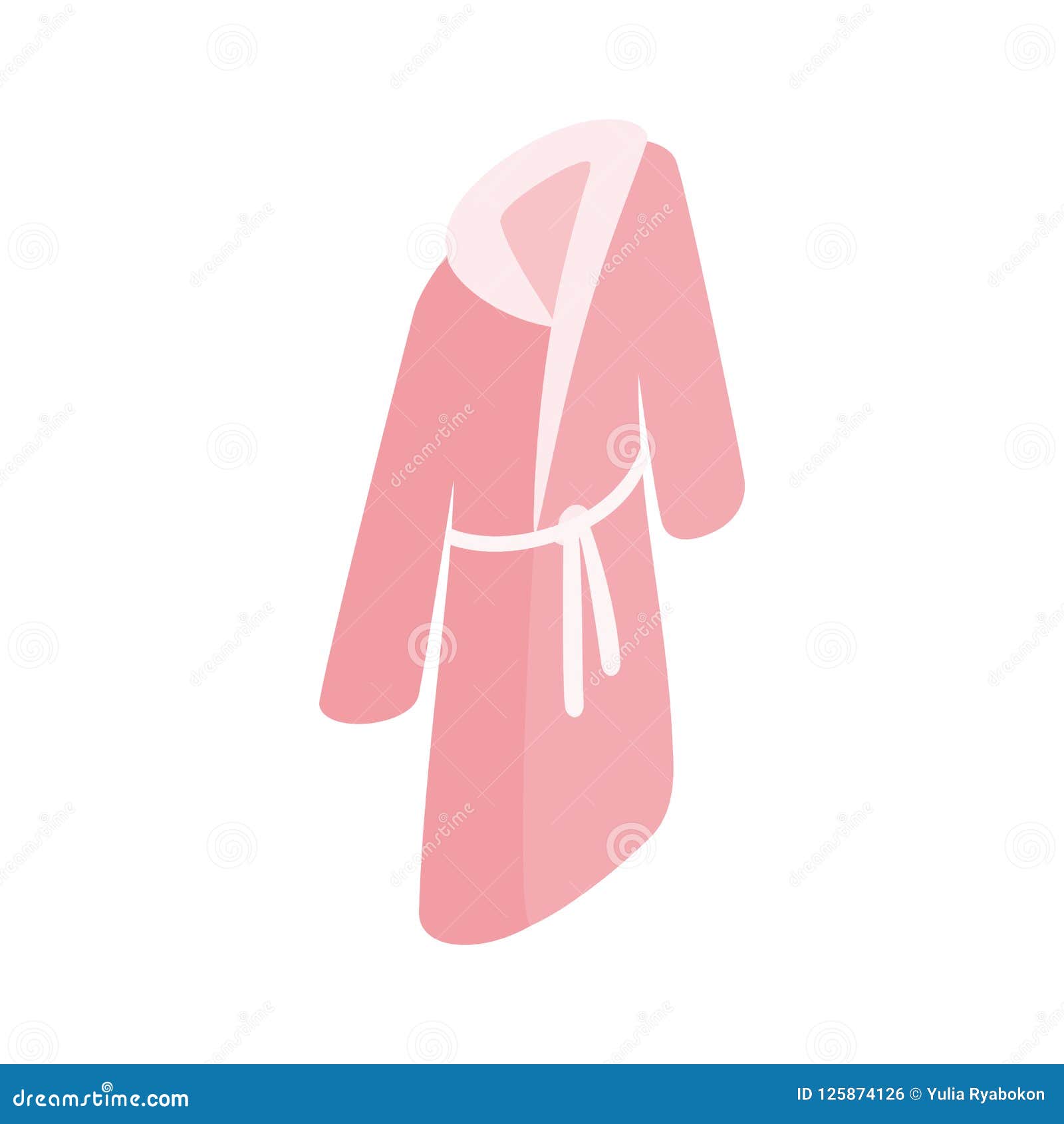 Pink Bathrobe Cartoon Icon Vector Illustration
