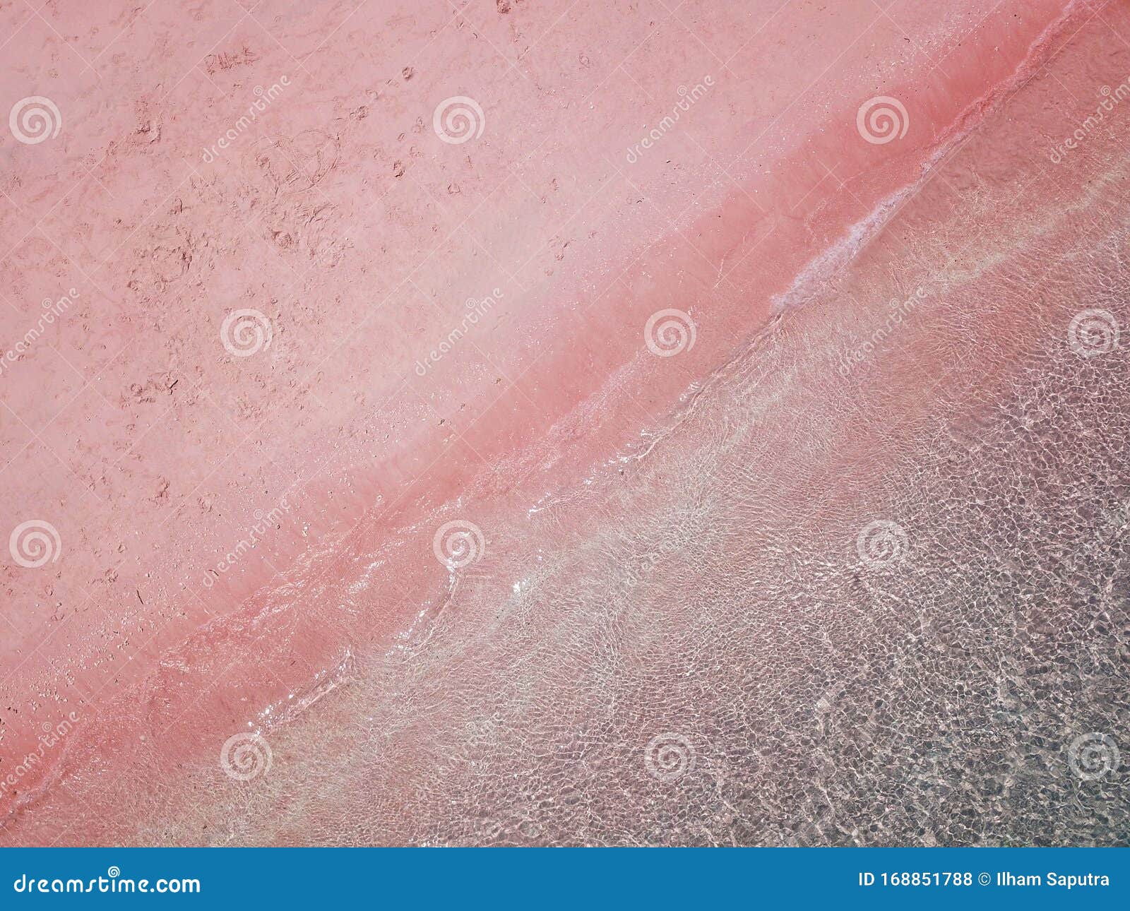 pink beach near labuan bajo in indonesia.