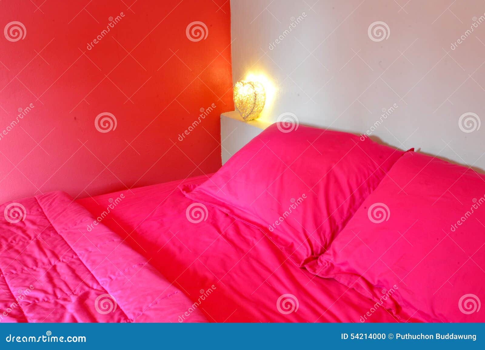 Pink bed stock photo. Image of elegance, linen, apartment 54214000