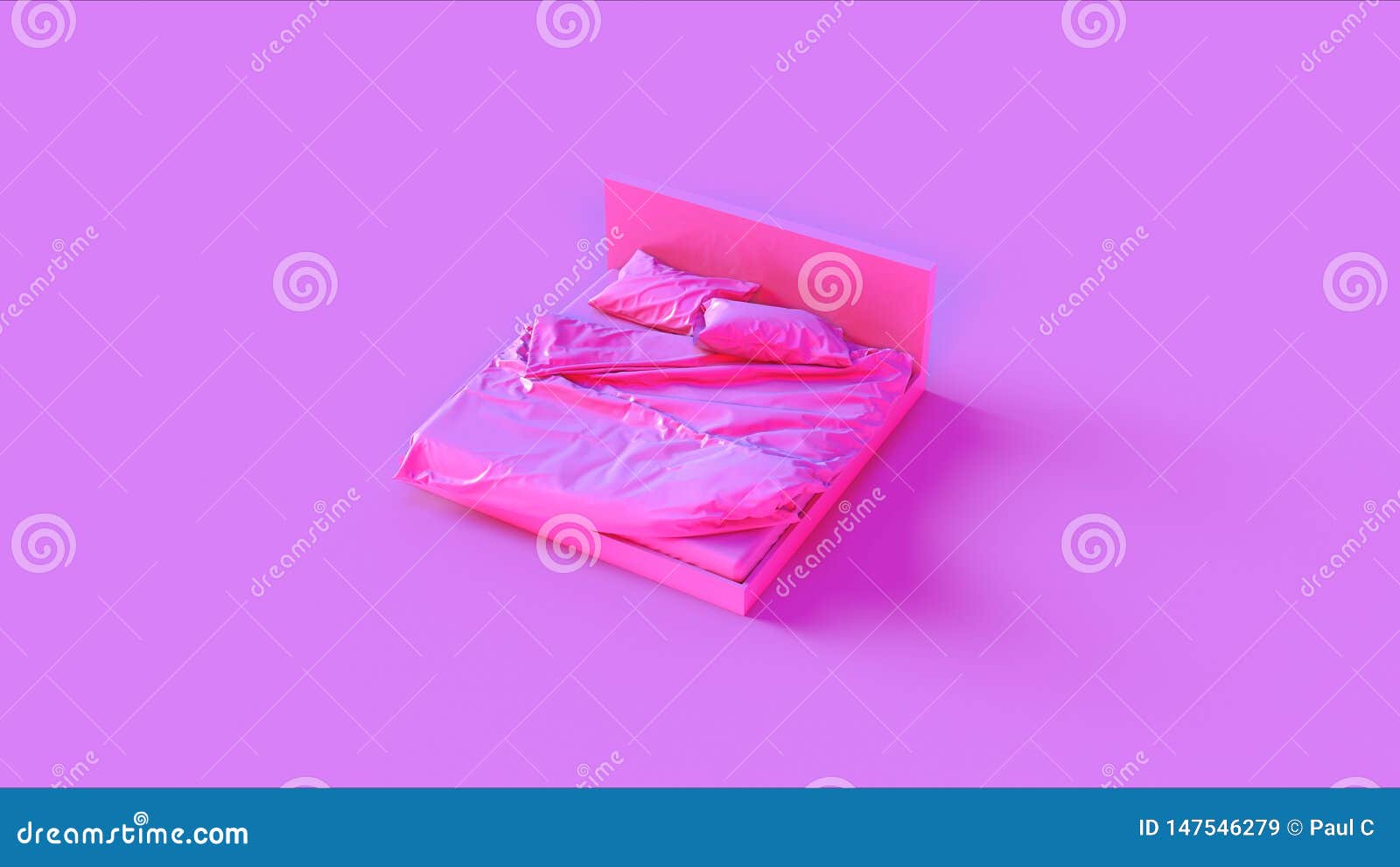 Pink Bed Simple stock illustration. Illustration of comfort 147546279