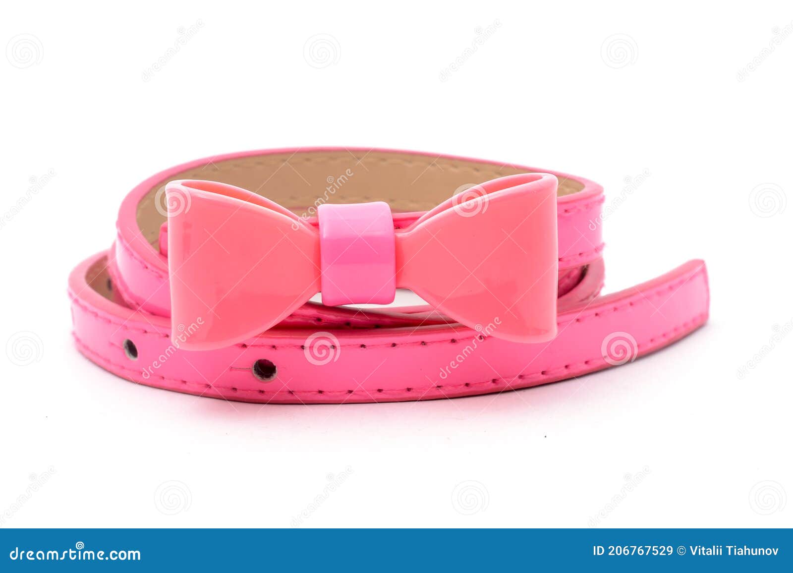 Pink Belt with a Bow Isolated on White Stock Image Image of accessory