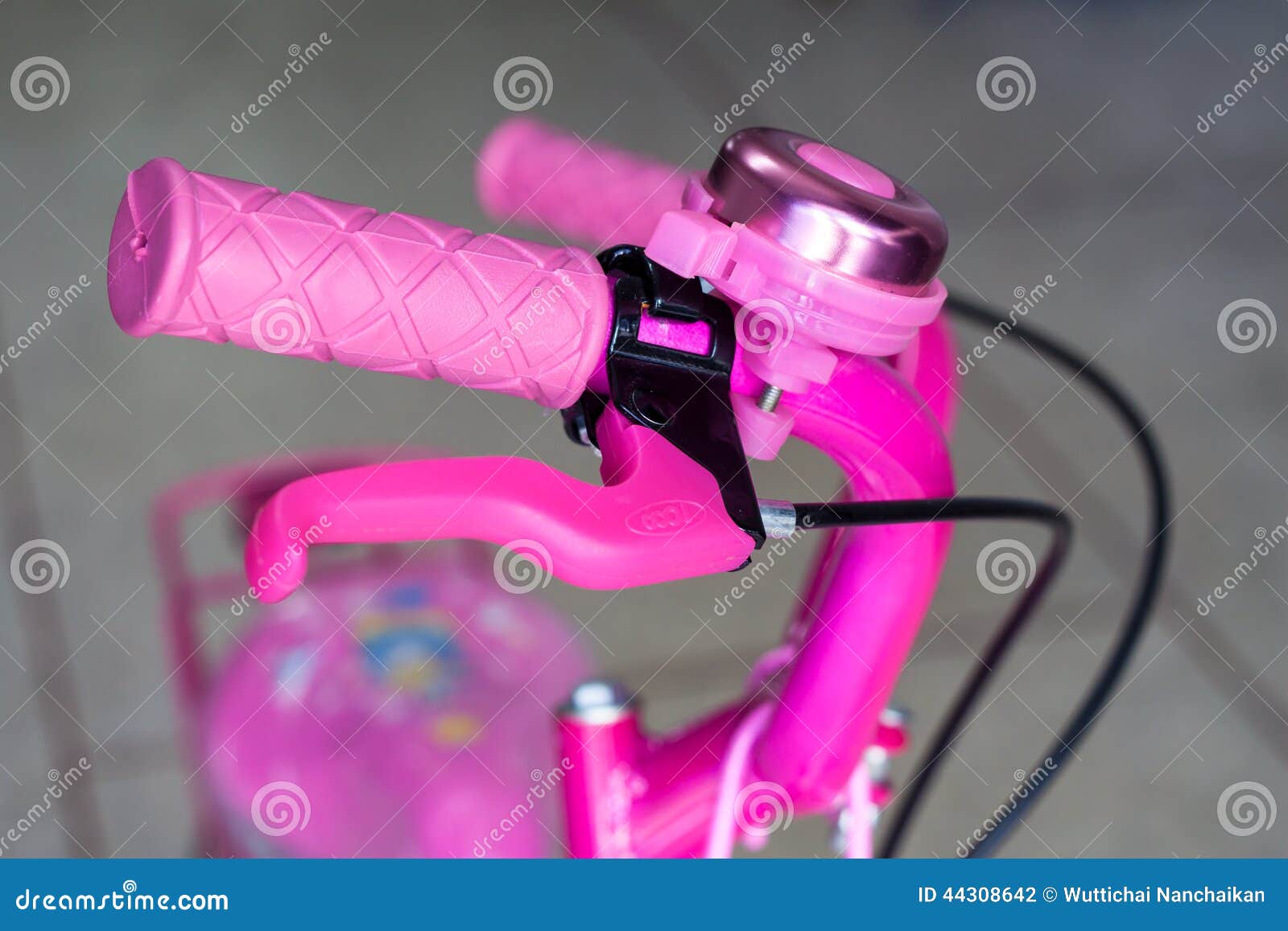 Pink Bicycle Bell and Handlebar Stock Photo Image of shiny, ride