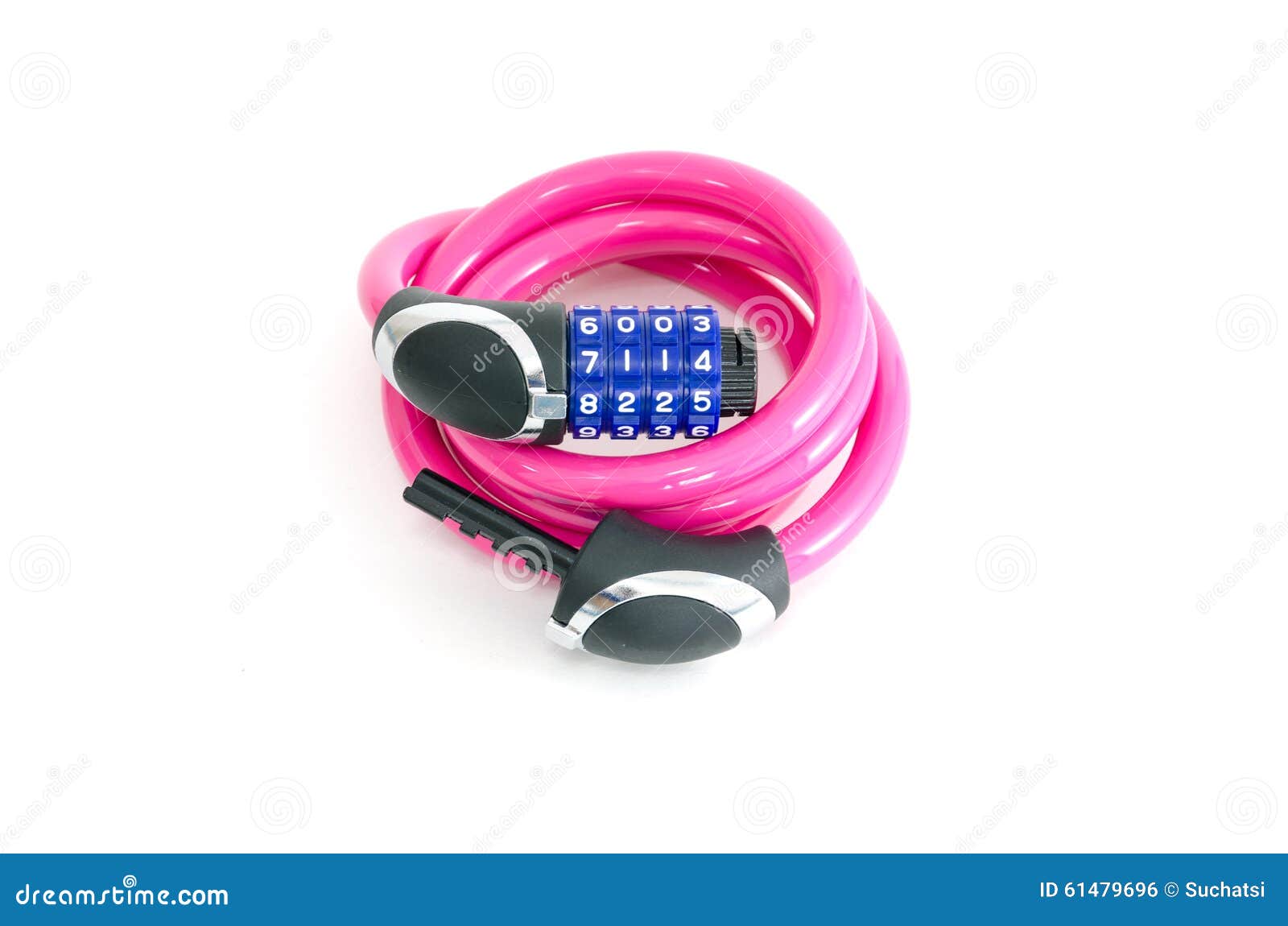 Pink bike lock isolated stock photo. Image of bicycle 61479696