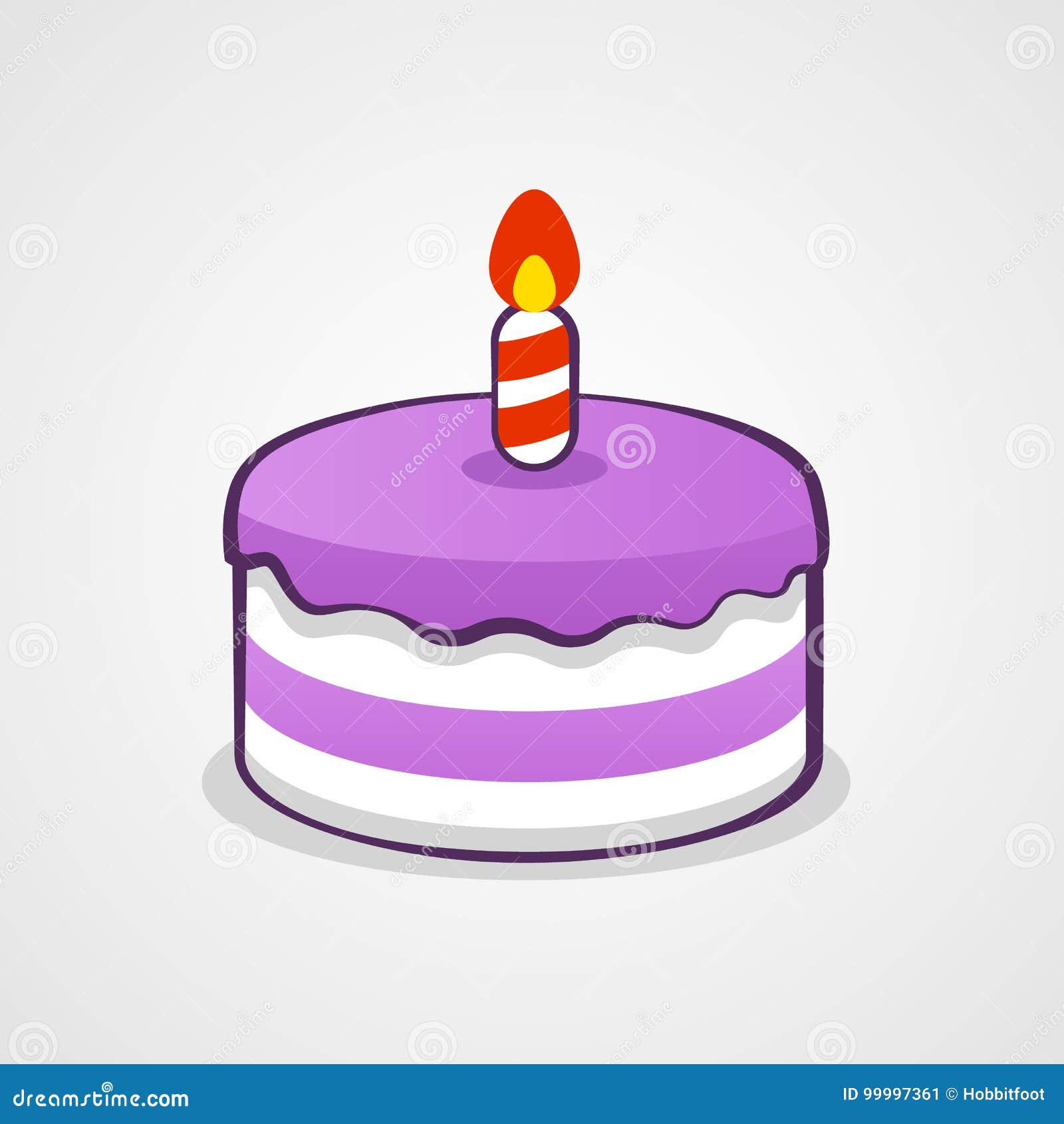 Pink birthday cake. Birthday or anniversary concept. Vector illustration