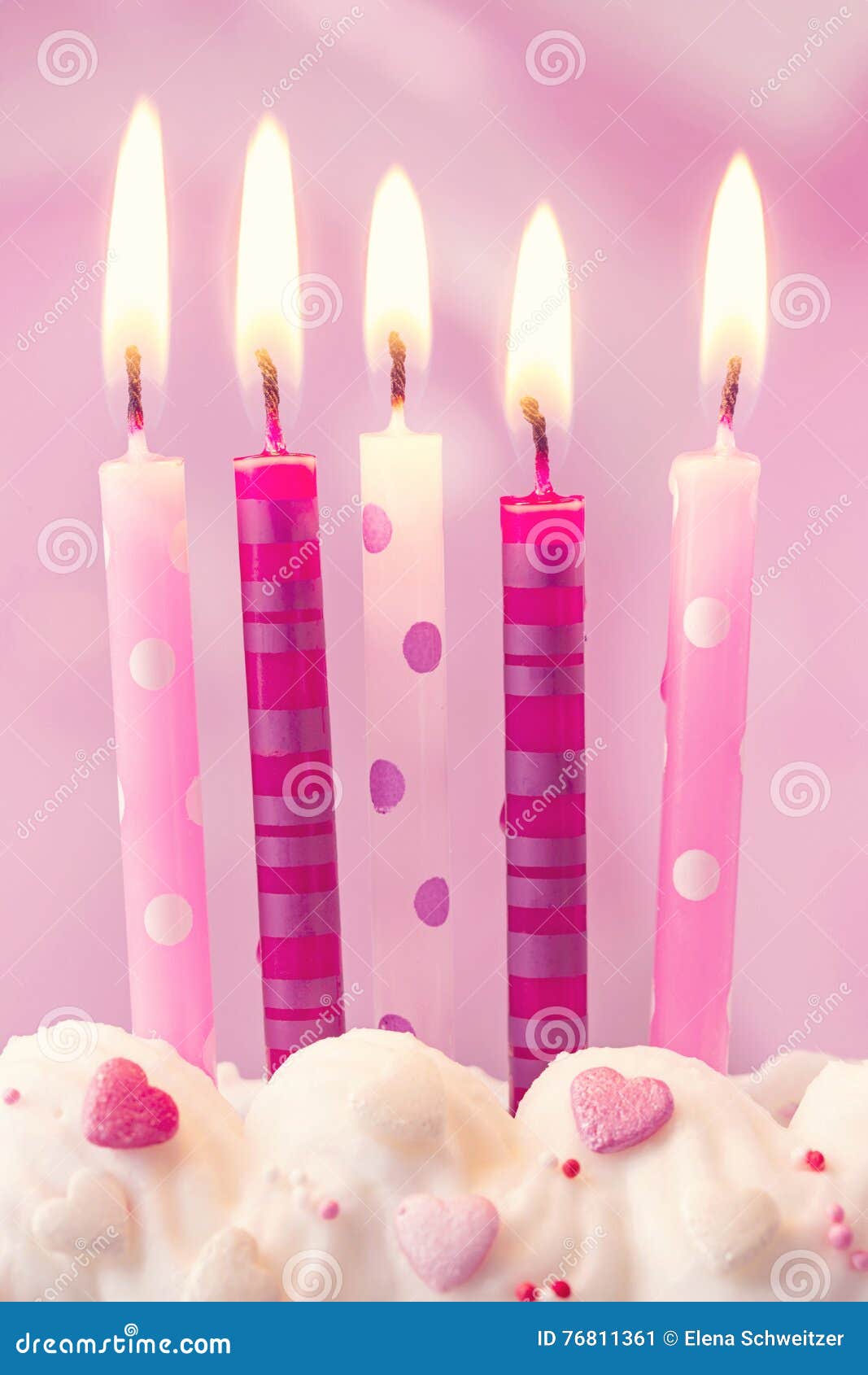 Pink birthday candles stock image. Image of birthday 76811361