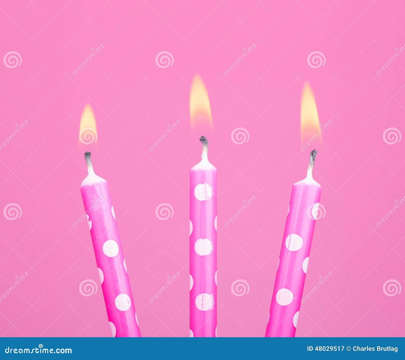Pink Birthday Candles stock image. Image of burning, colorful 48029517