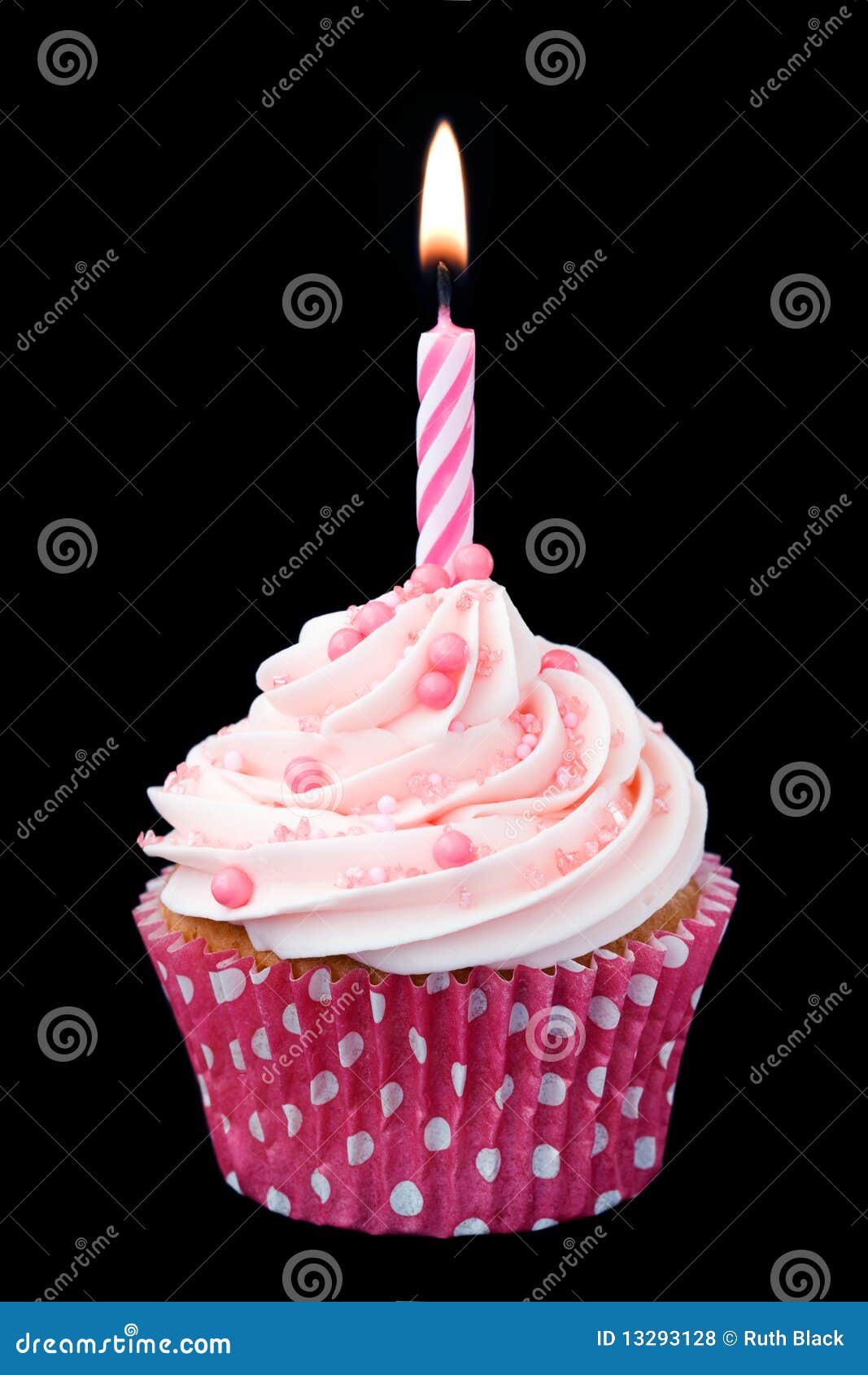 Pink birthday cupcake stock photo. Image of cupcakes 13293128