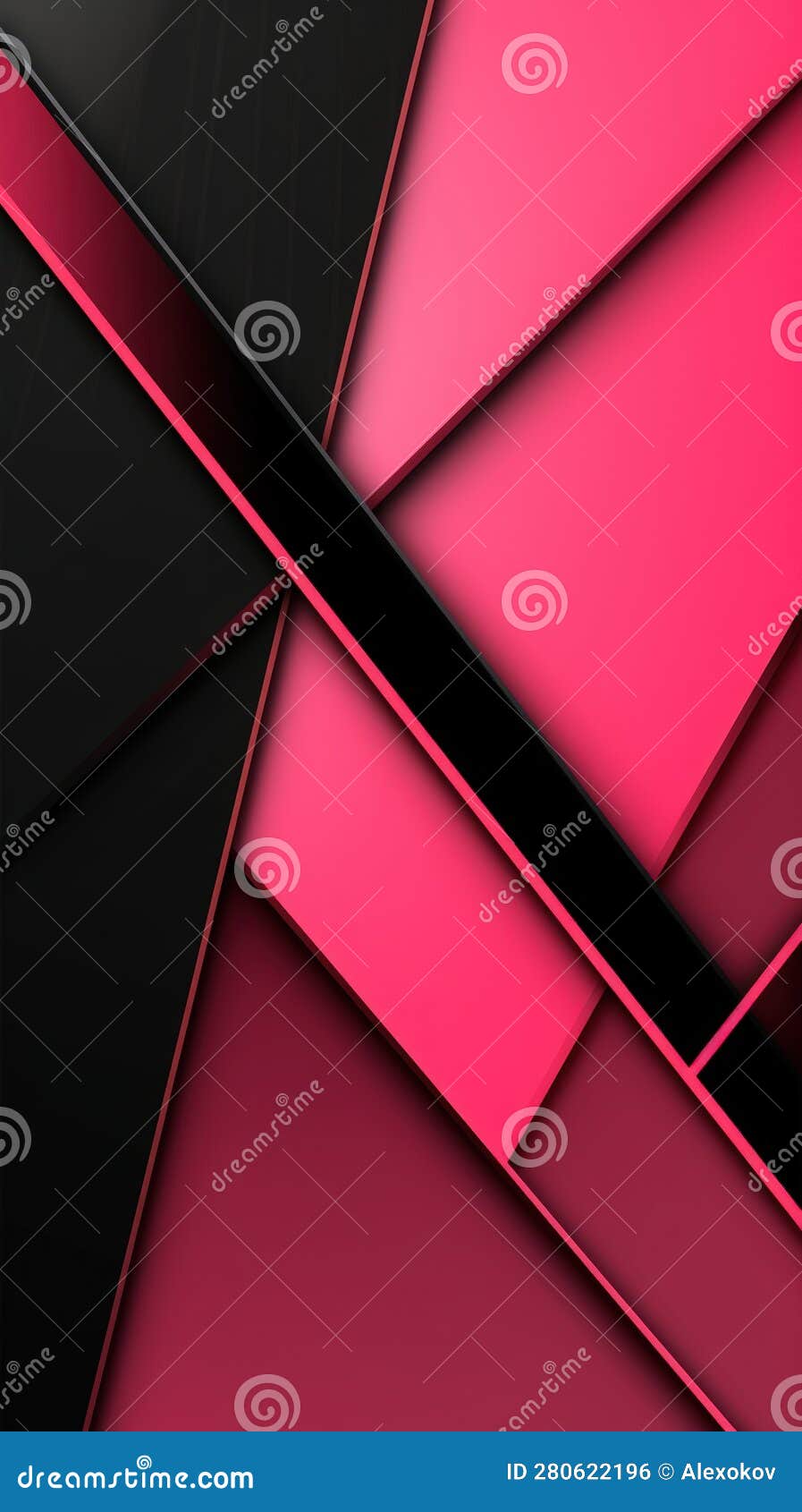 Pink and Black Abstract Background with Dark Lines . Stock Illustration