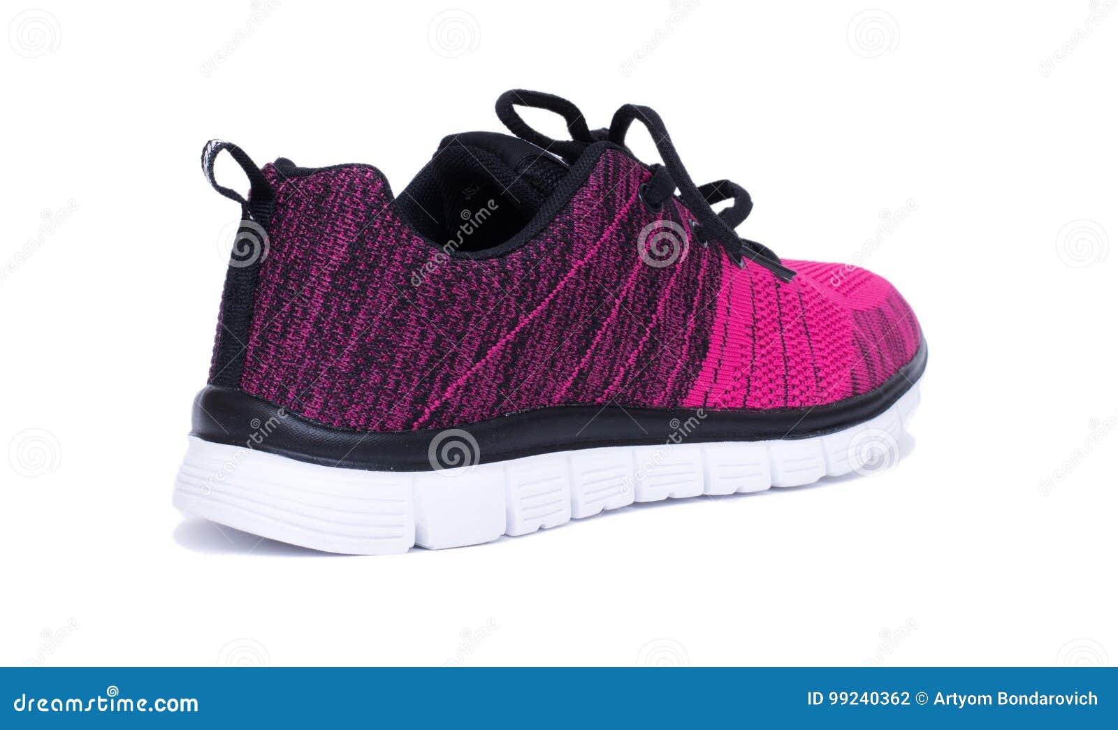 Pink and Black Sport Woman Shoes Isolated on White Background. Stock ...