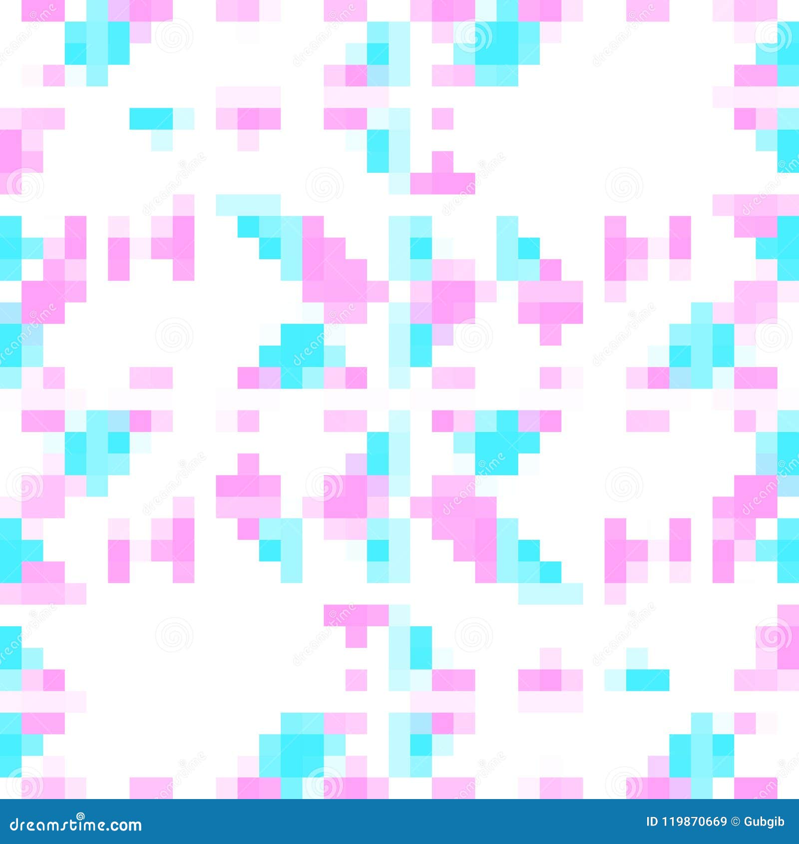 Pink and Blue Geometric Pattern on White Background Stock Illustration ...