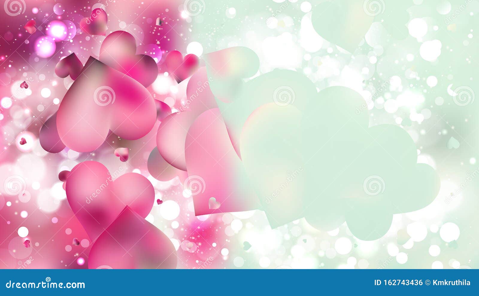 Pink and Blue Heart Background Stock Vector Illustration of valentine