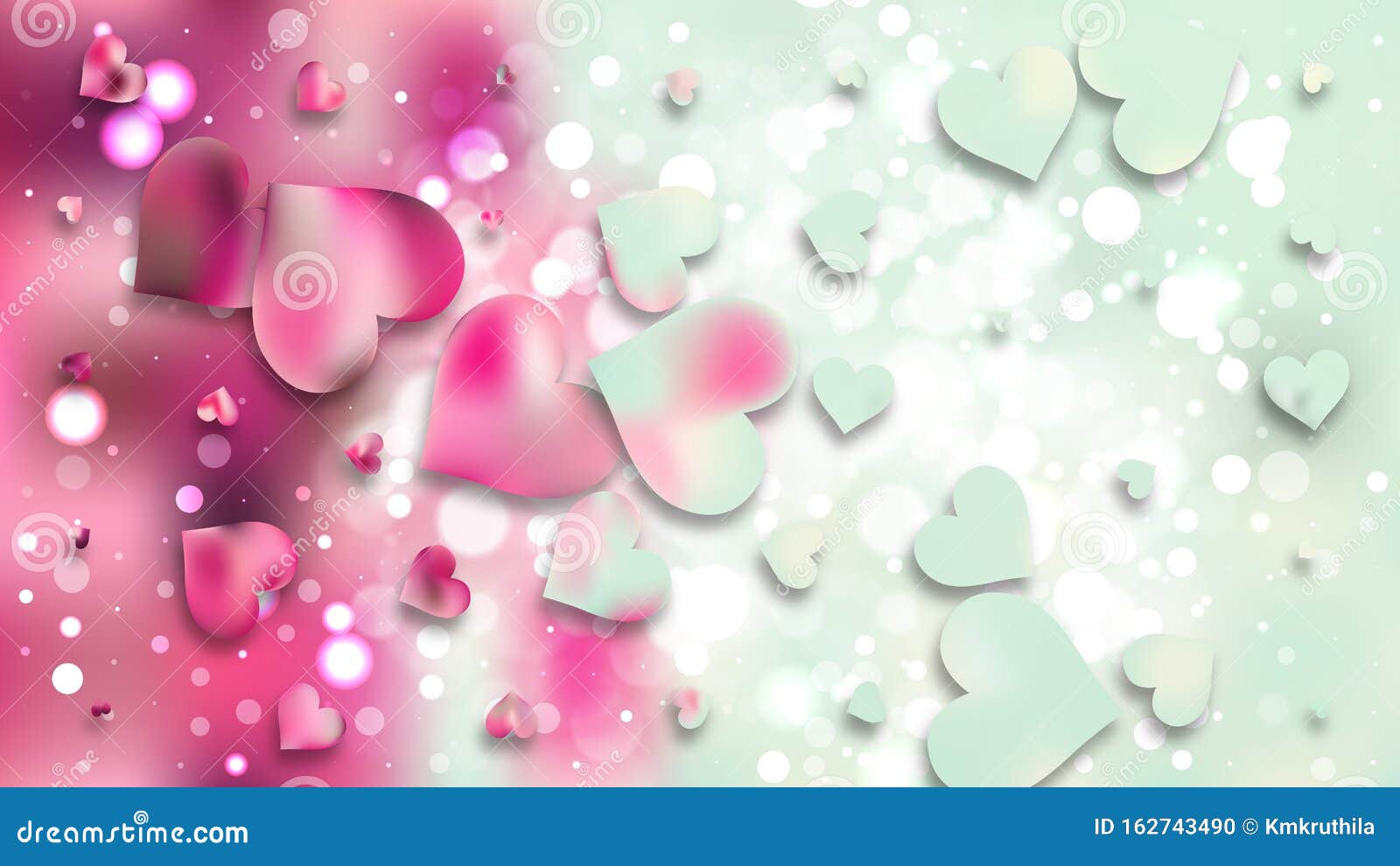 Pink and Blue Heart Background Illustrator Stock Vector Illustration