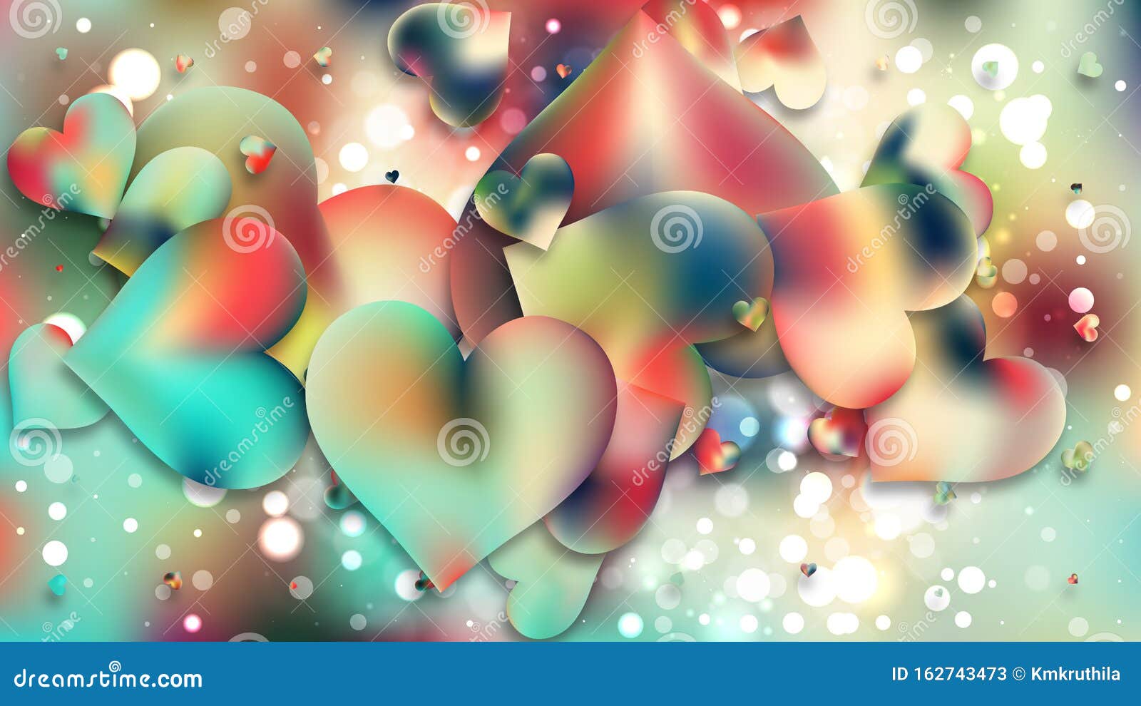 Pink and Blue Heart Wallpaper Background Vector Illustration Stock
