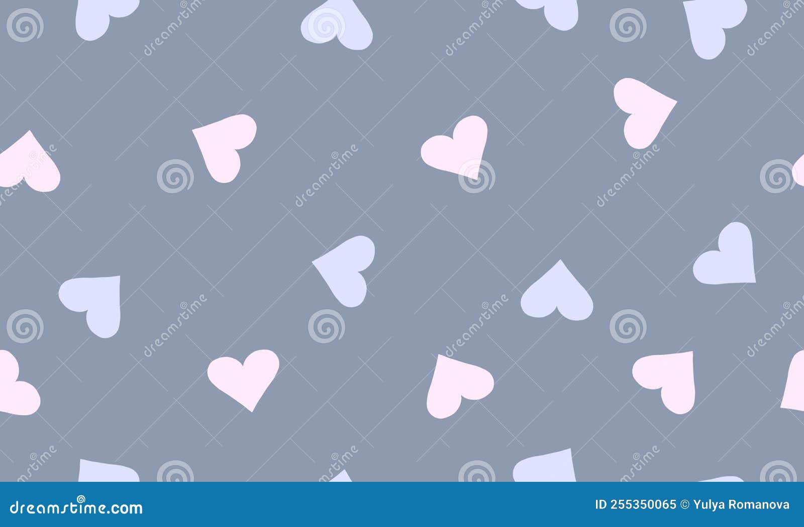 Pink and Blue Hearts on Blue Background Seamless Pattern Stock