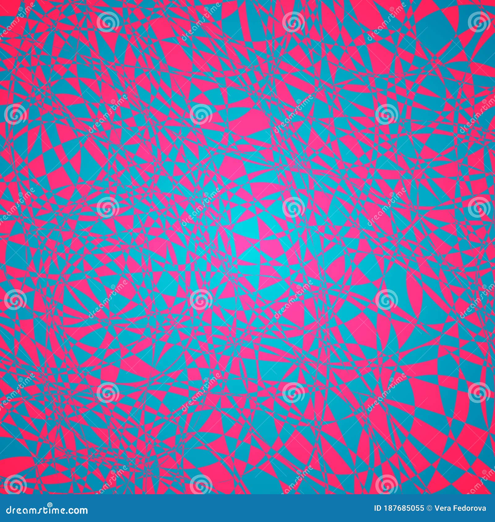 Pink Blue Mosaic Pattern. Splinters Broken Glass Effect. Bright