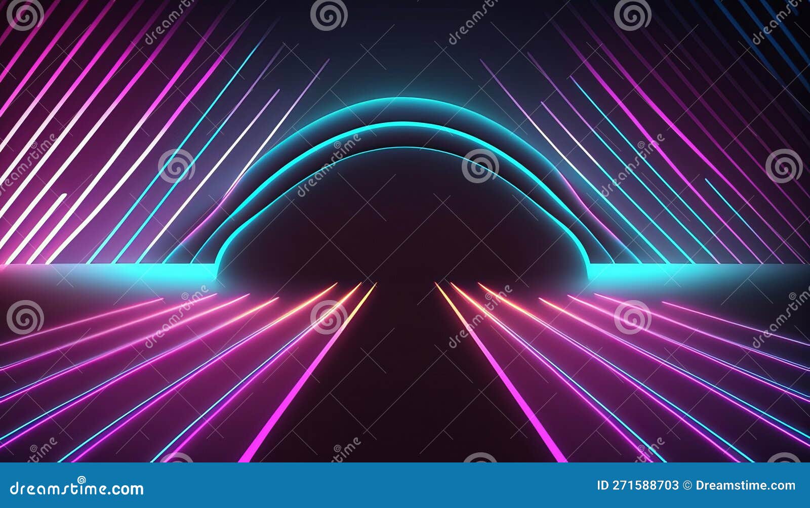 Pink and Blue Neon Lines Background. Stock Illustration Illustration