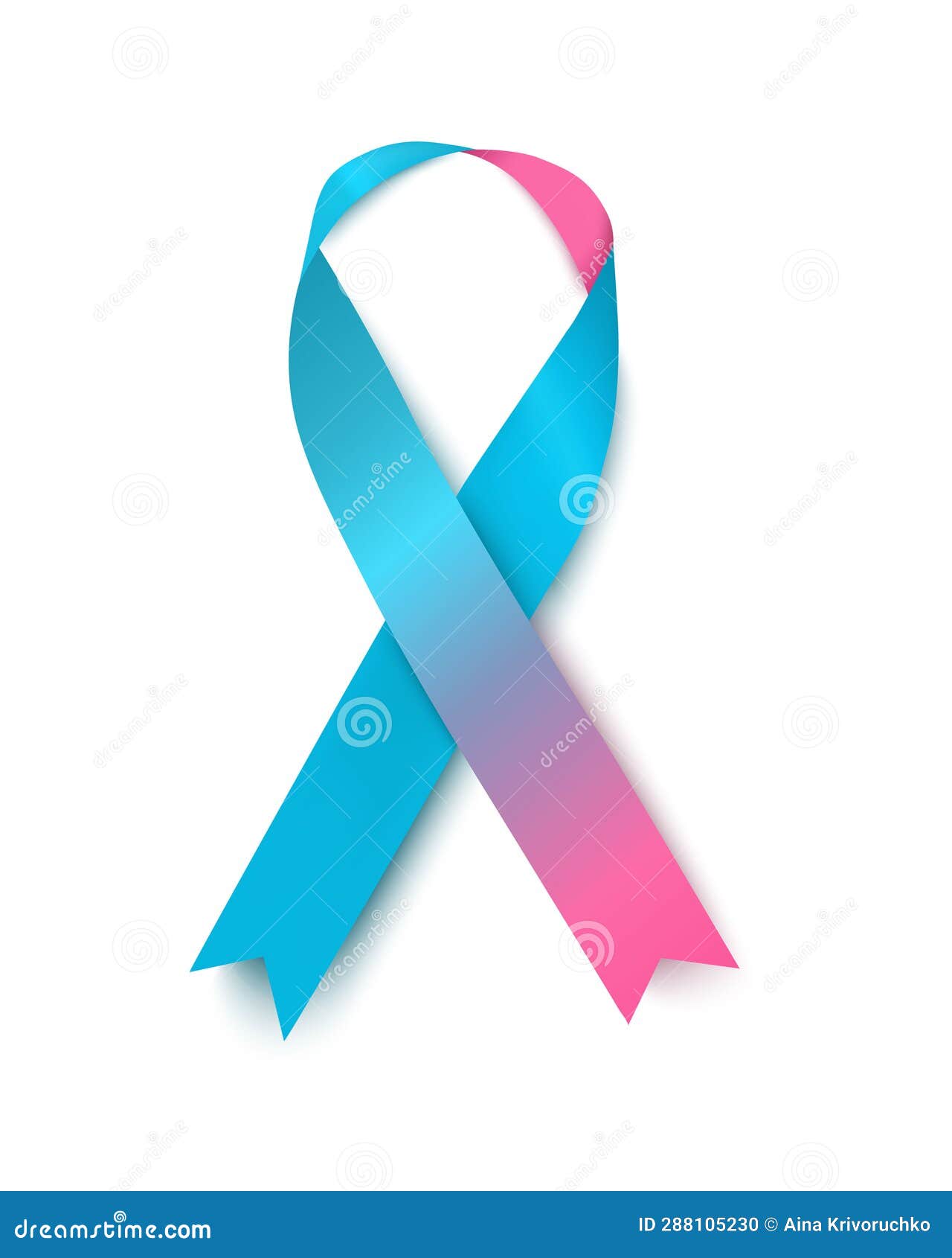 pink and blue ribbon as  of pro-life, inflammatory breast cancer, infertility, sudden infant death syndrome.
