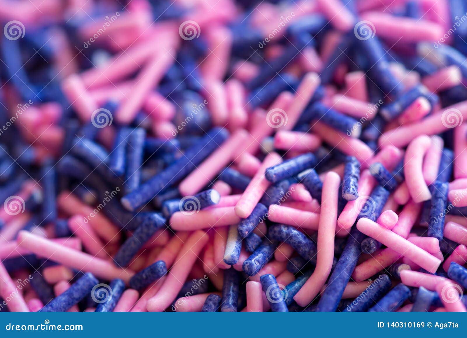 Pink and Blue Sprinkles Cake Decoration Macro Stock Image Image of