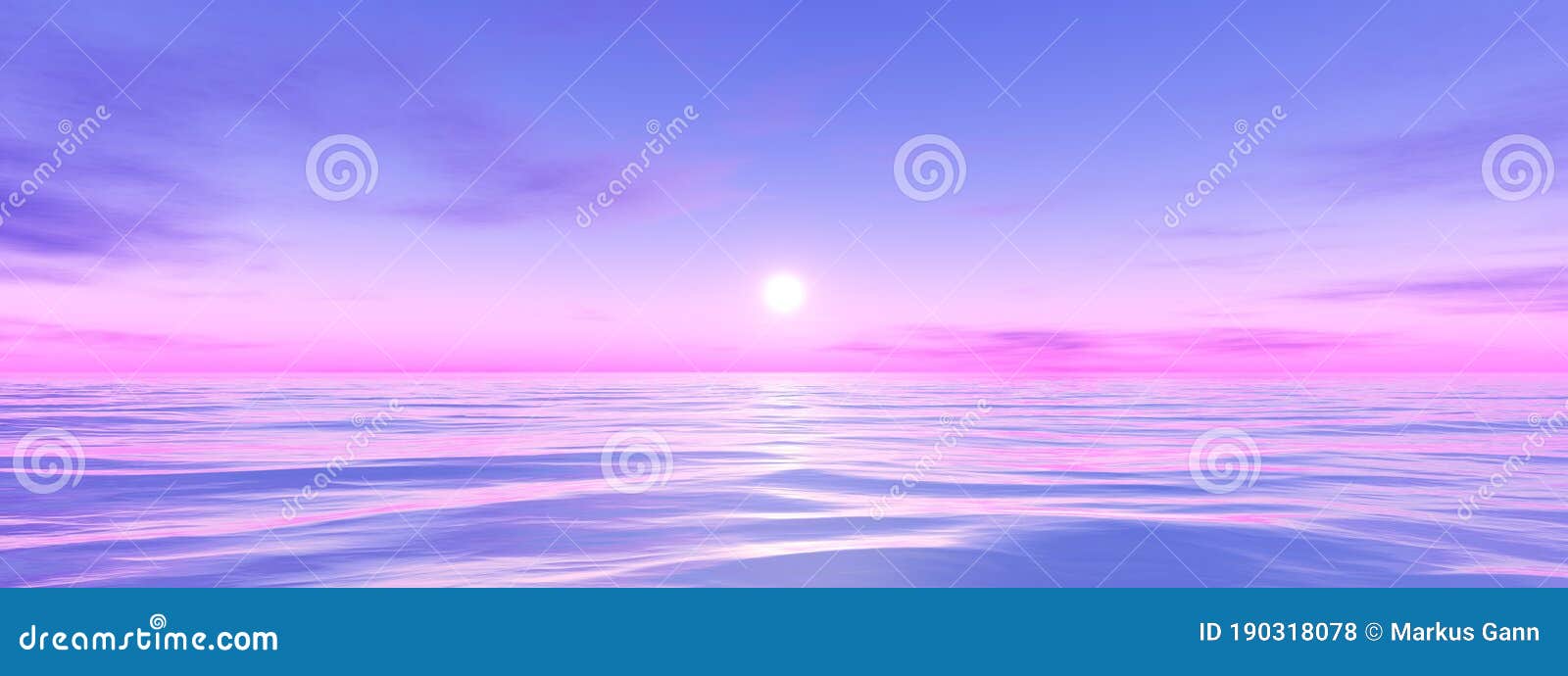Pink and Blue Sunset Wide Background Stock Illustration Illustration