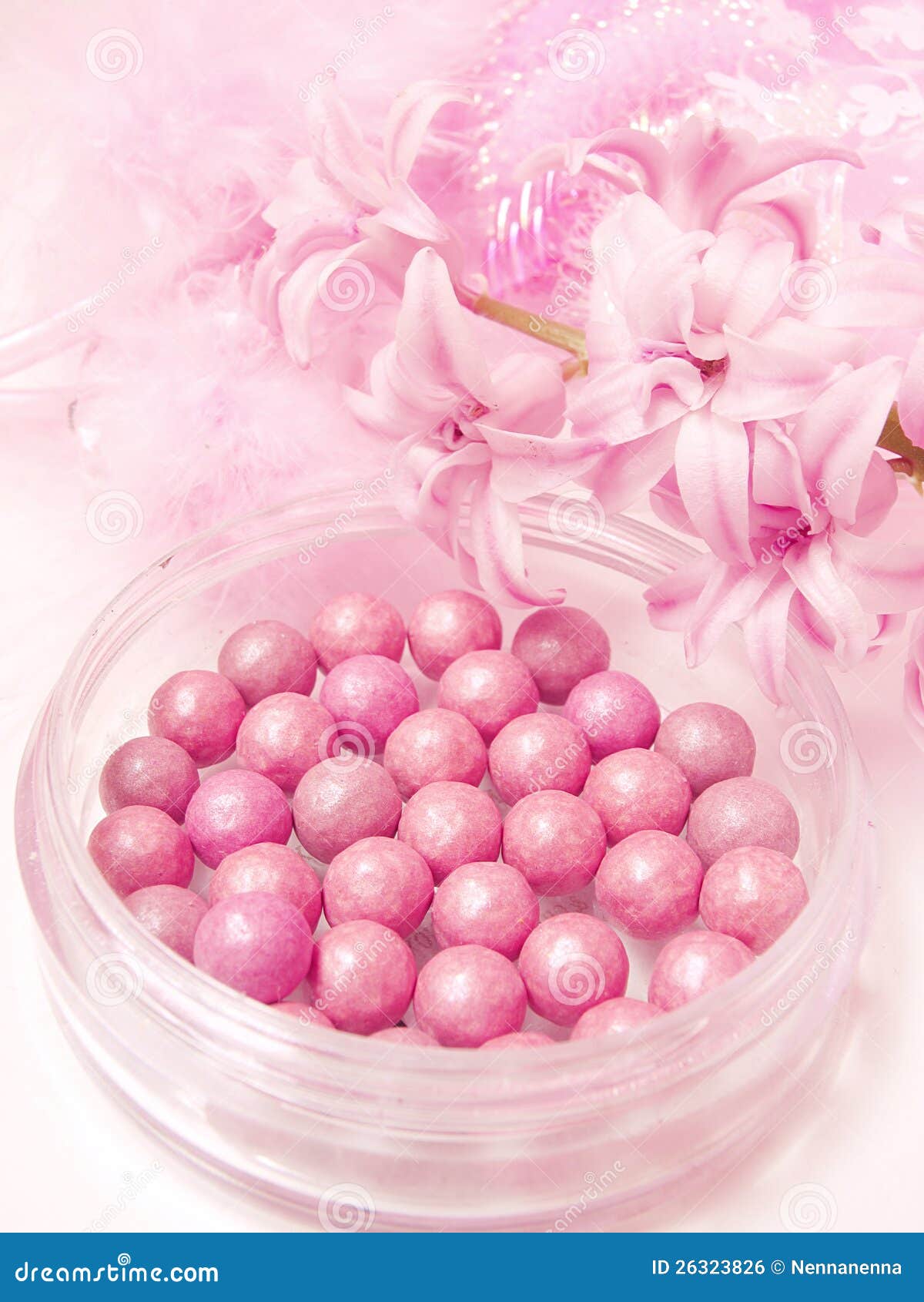 Pink blush in beads stock photo. Image of brown, glamour 26323826