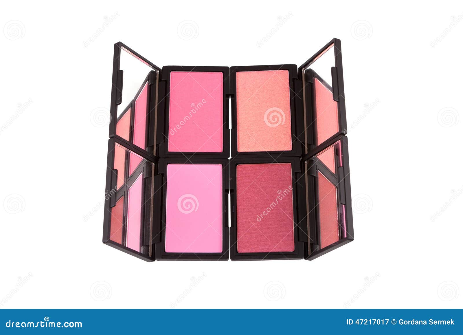 Pink blush palettes stock image. Image of compact, fashion 47217017