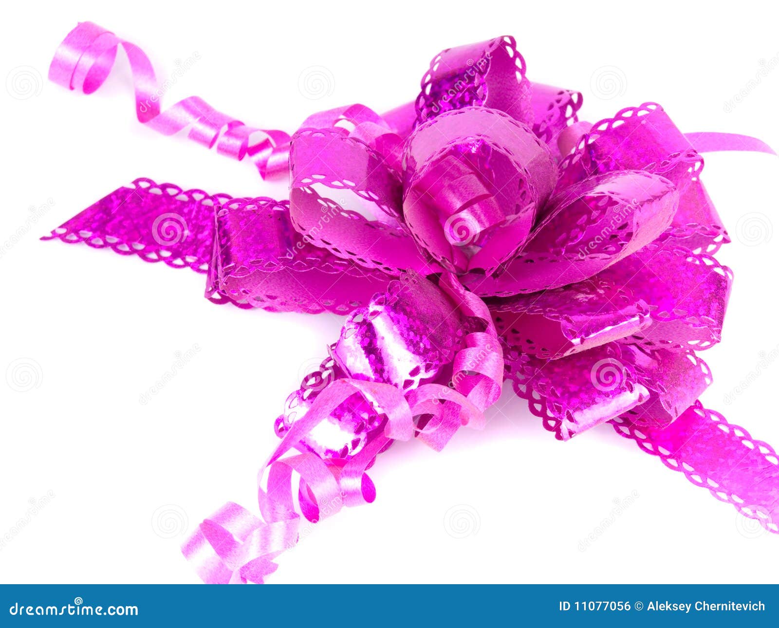 Pink bow stock photo. Image of object, copy, isolated 11077056