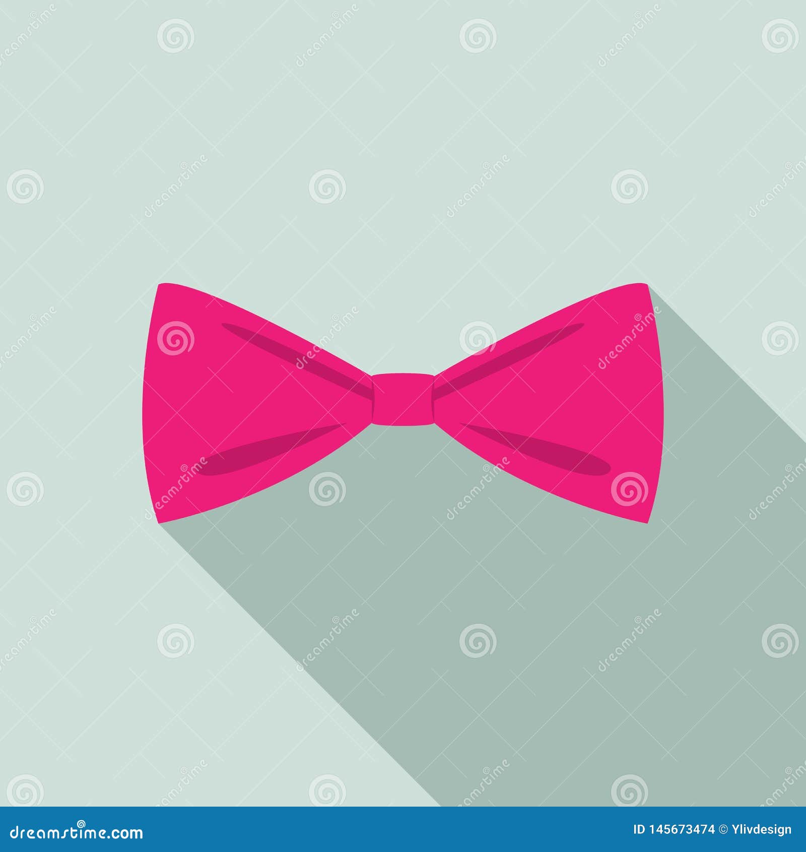 Pink Bow Tie Icon, Flat Style Stock Vector - Illustration of design