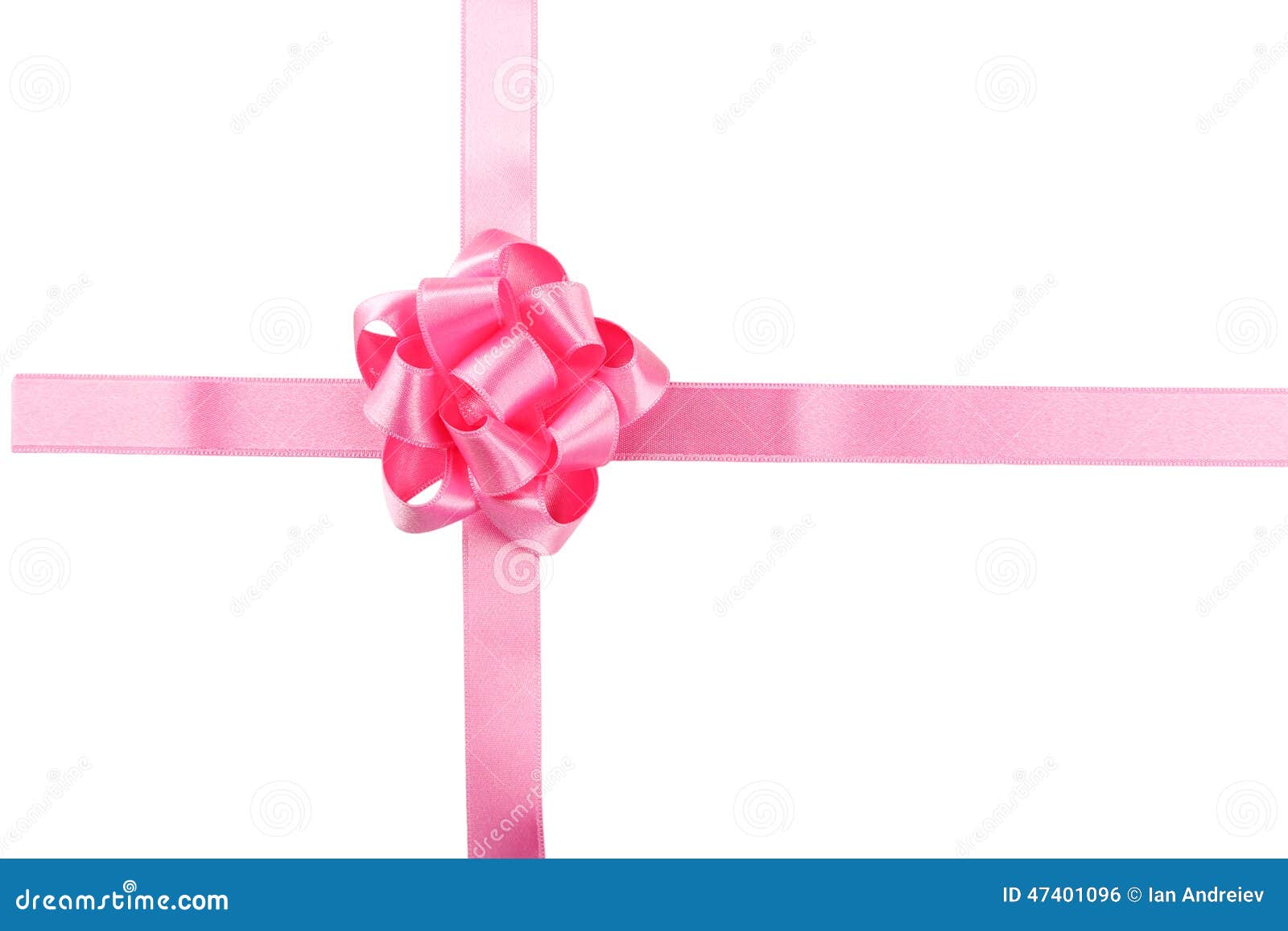 Pink Bow On White Background, Close Up Stock Photo - Image of birthday