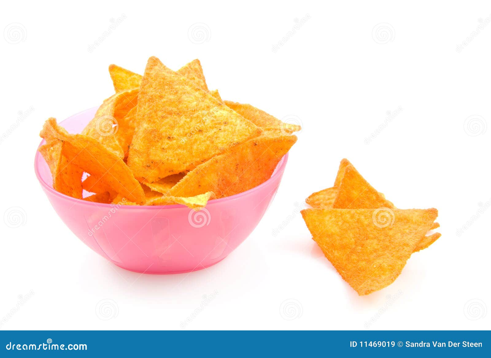 Pink Bowl With Tortilla Chips Stock Image Image of chips, snack 11469019