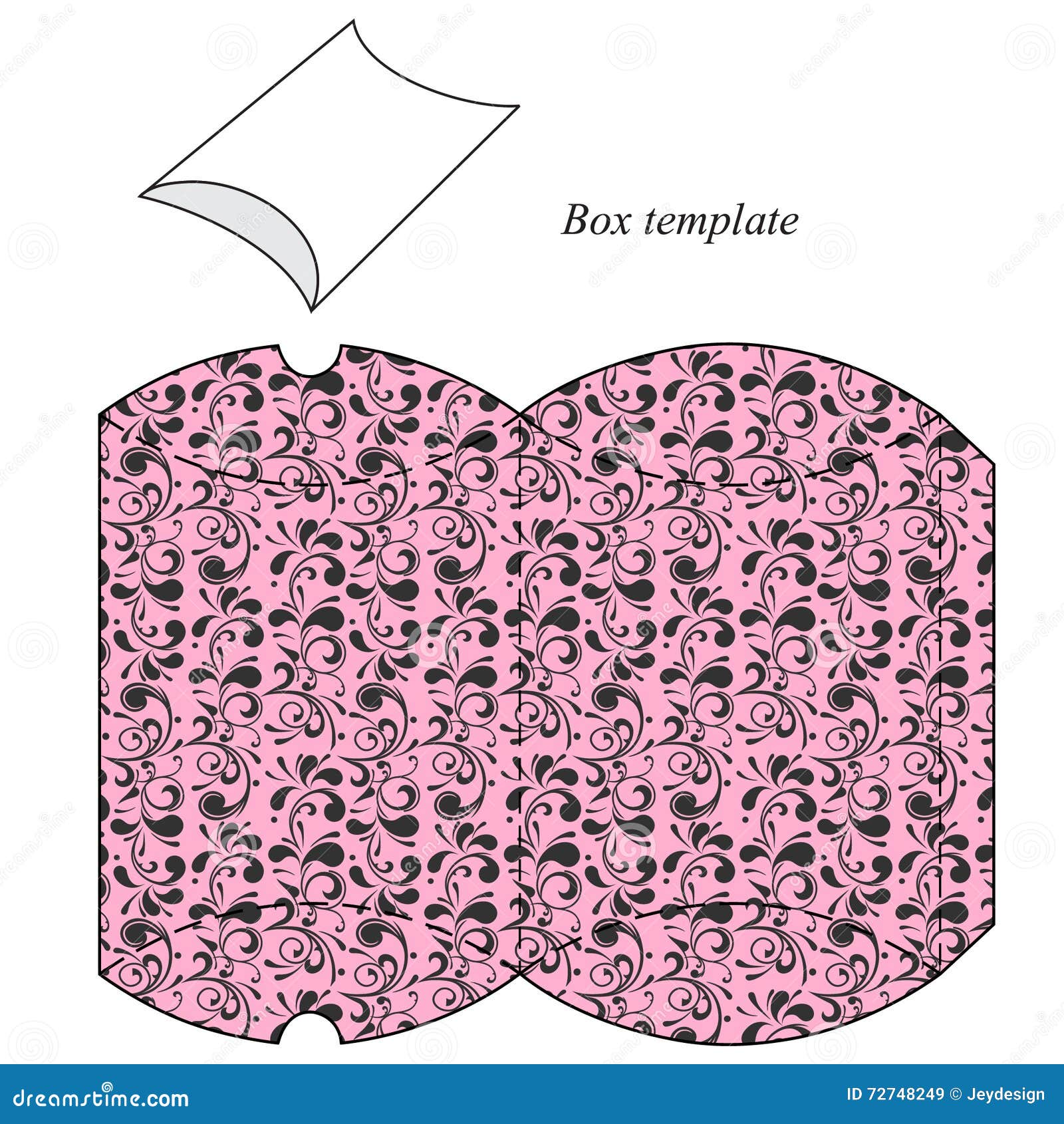 Pink Box with Floral Pattern Stock Vector Illustration of flowers